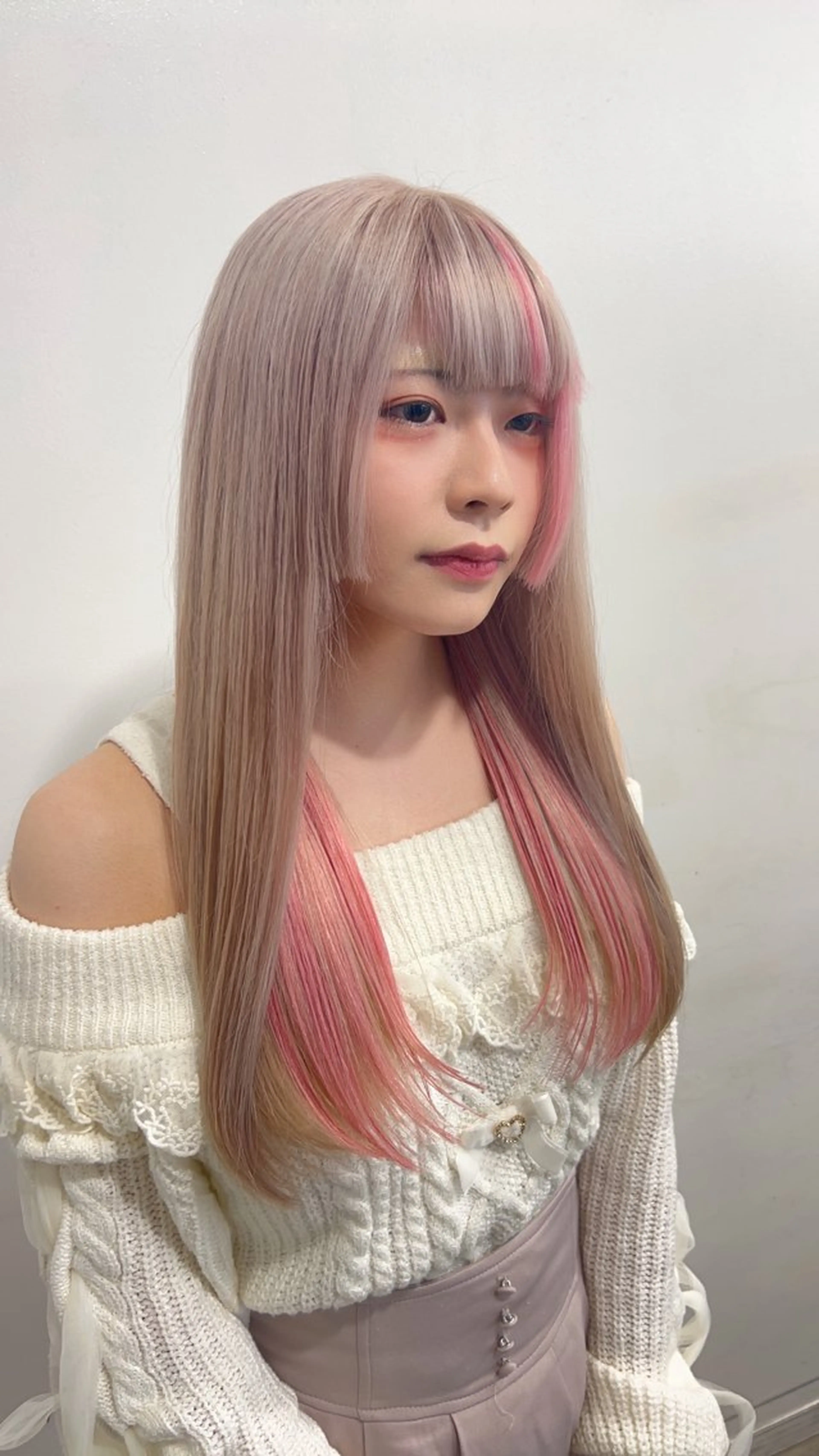 ロング ボブ エクステ 外国人風カラー レイヤーカット カット ヘアカラー エクステ MiRI💜地毛級 エクステ✖似合わせ技のヘアスタイル