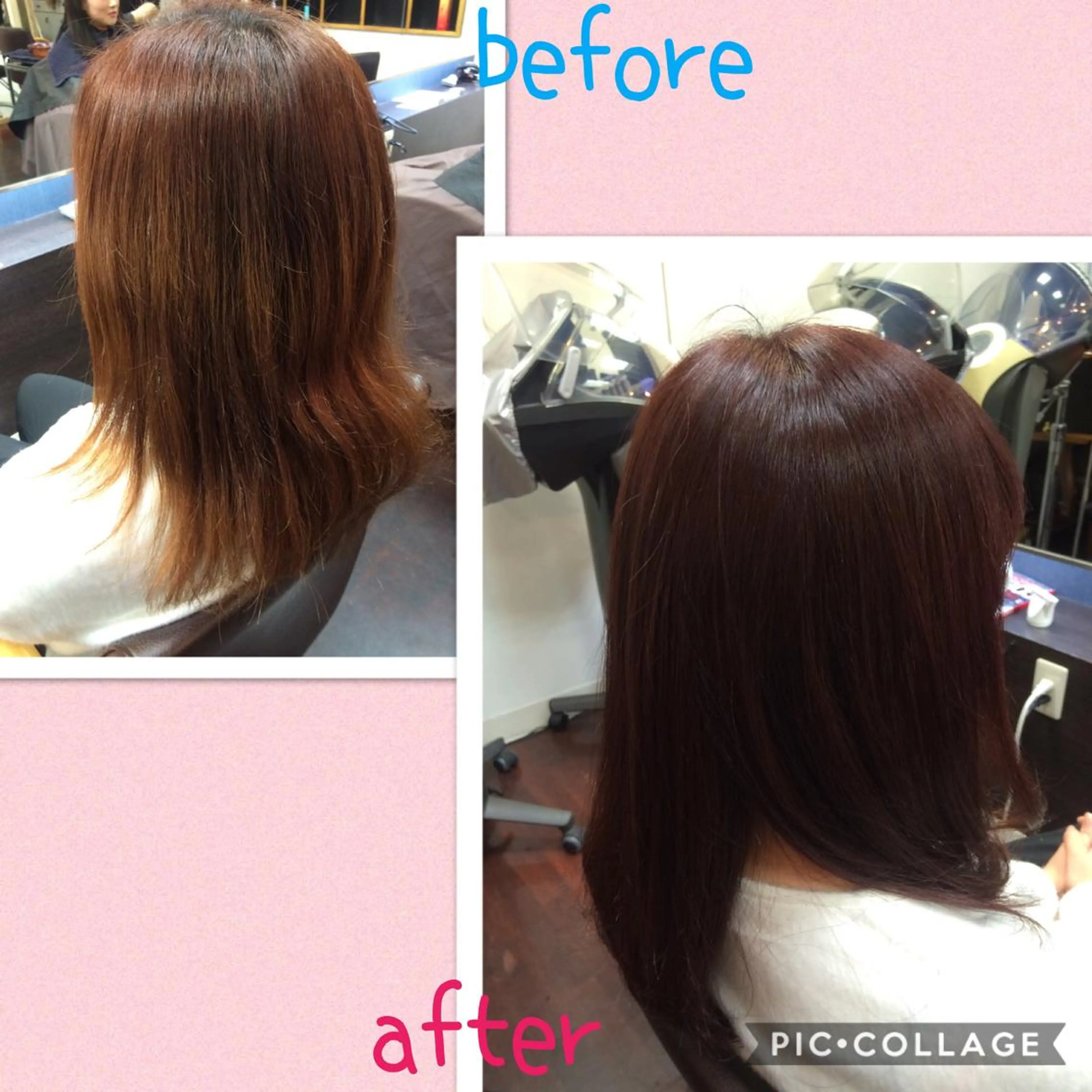 カラー ピンクカラー バイオレットカラー ヘアカラー 藤本 麻衣のヘアスタイル