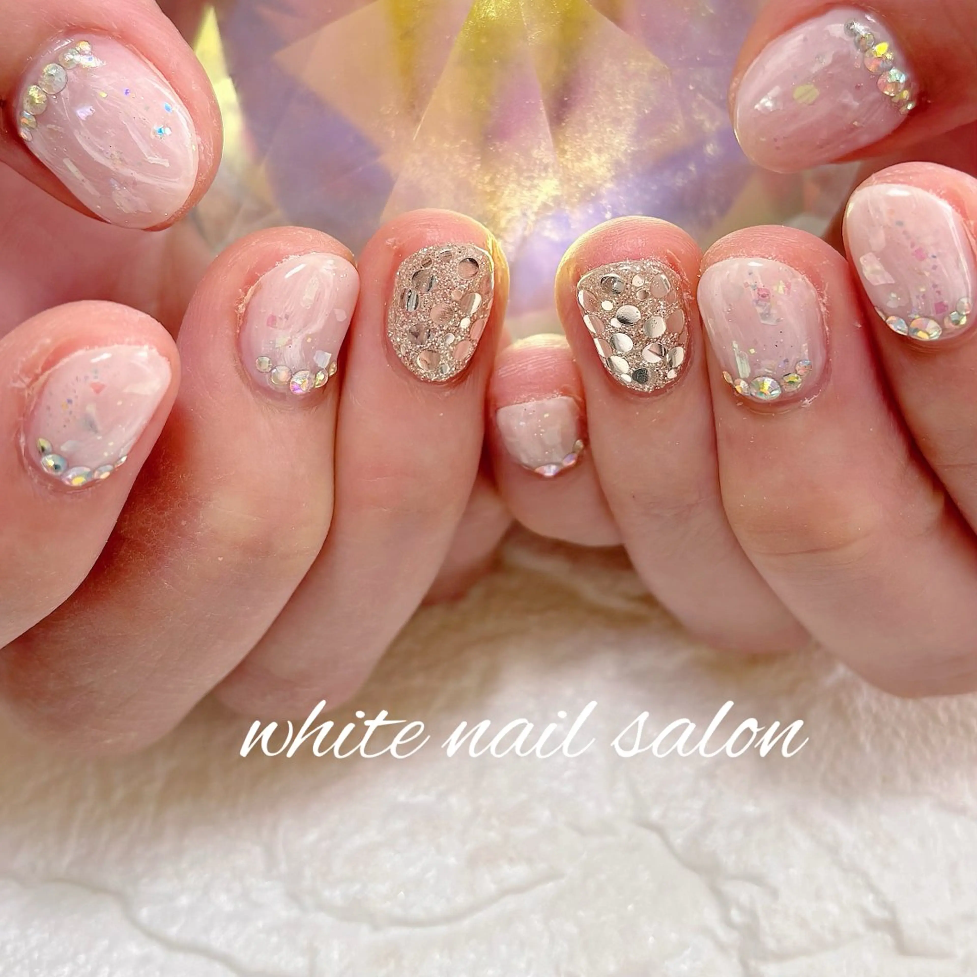 ネイル フットネイル ラメ(グリッター) 持ち込み ハンドネイル white nail salonのネイルデザイン