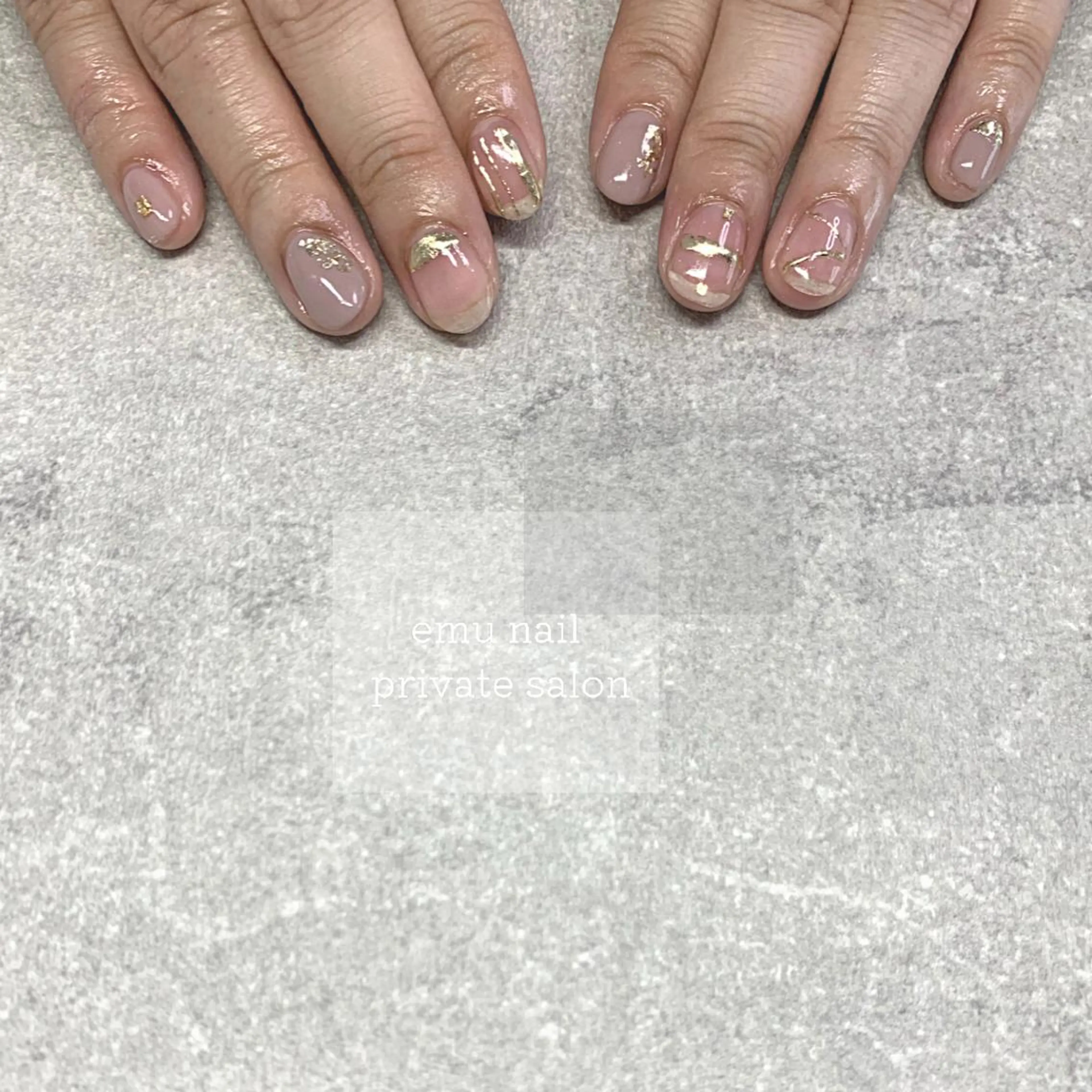 ネイル クリアネイル ピンク emu nailのネイルデザイン