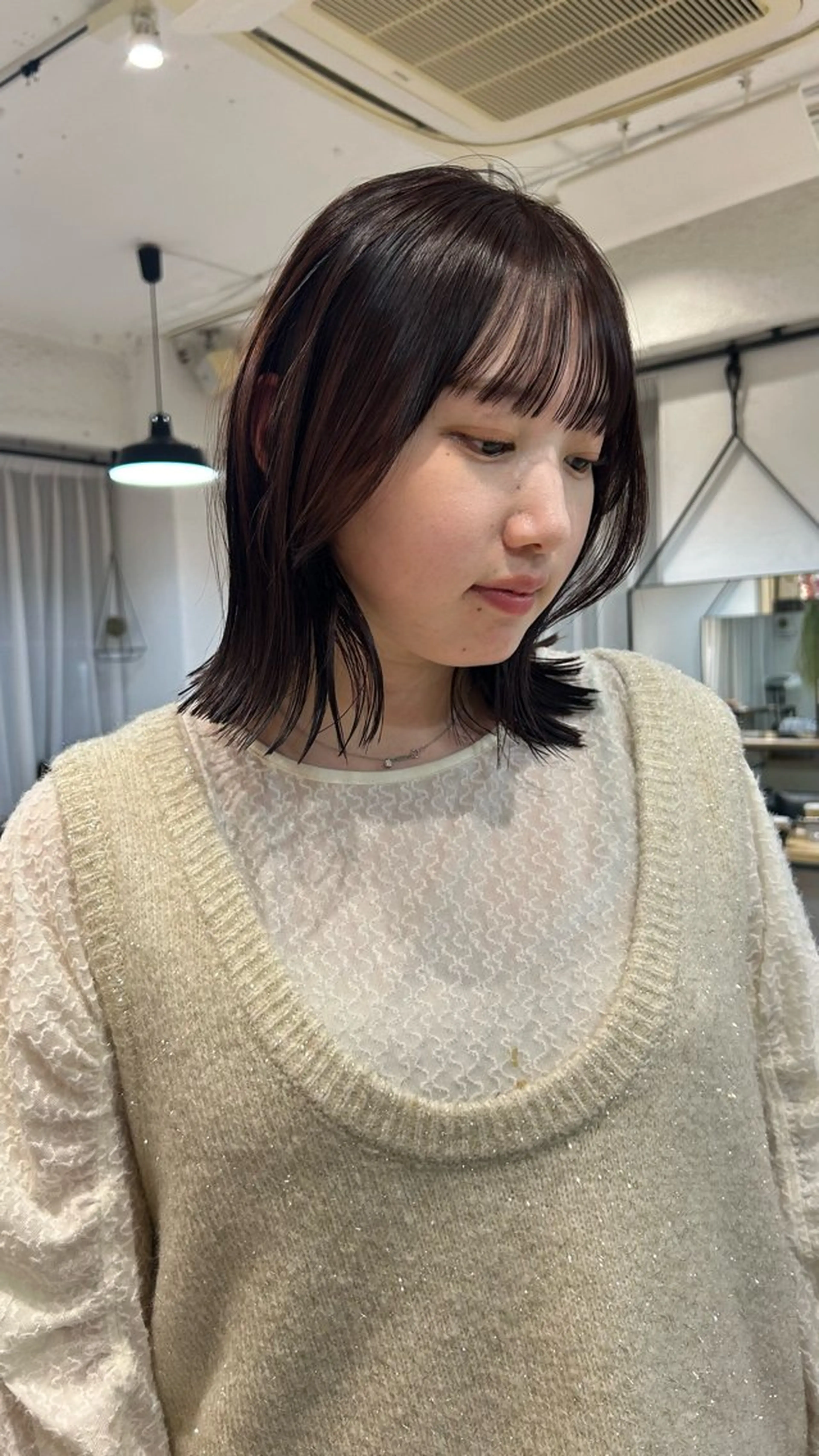 ミディアム カラー ヘアカラー トリートメント じゅわっと暖色カラー 🍊Moemiのヘアスタイル