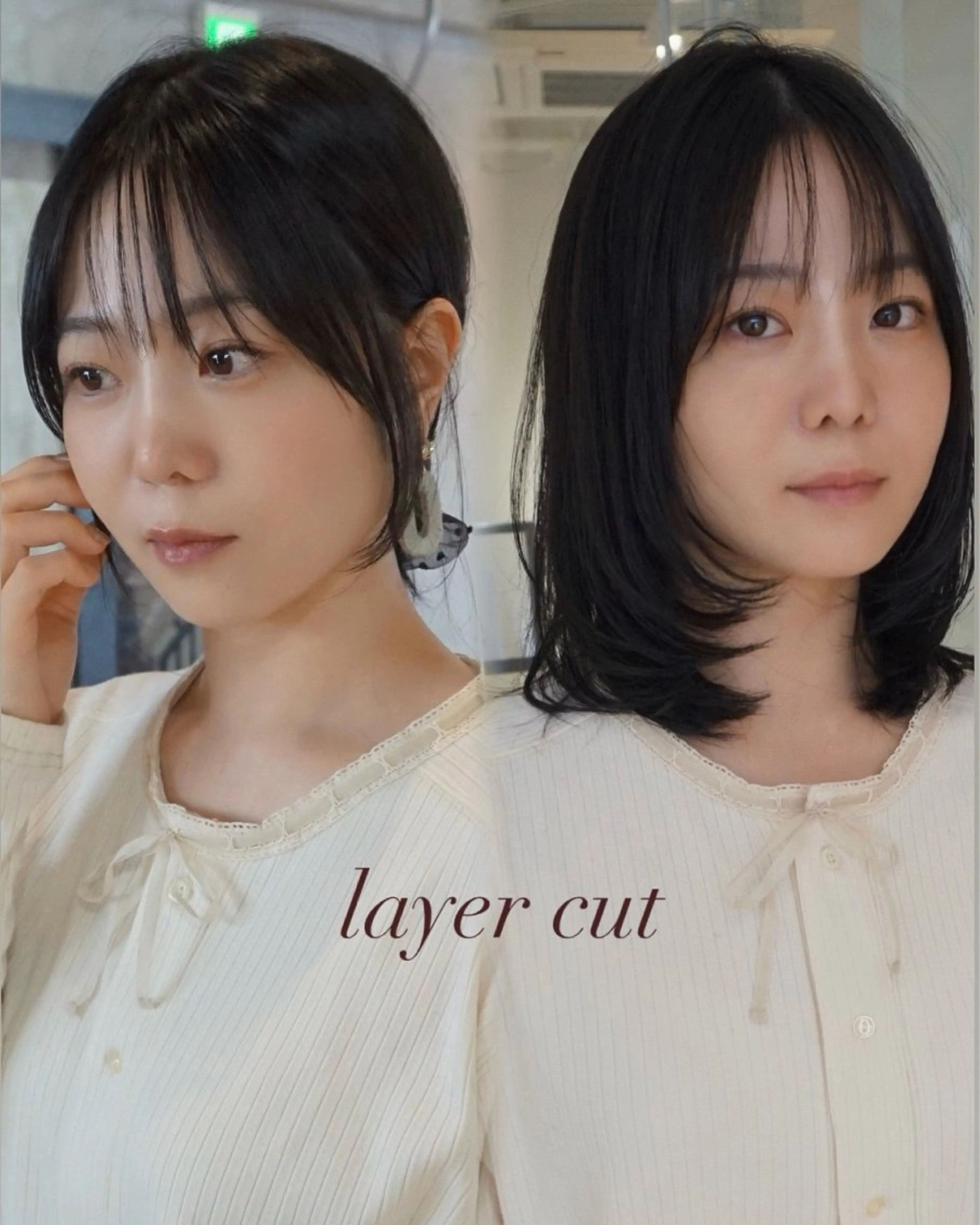ミディアム ボブレイヤー ミディアムレイヤー ボブ 顔周りカット レイヤーカット カット ヘアカラー トリートメント レイヤー特化🪽 yuka【高円寺】のヘアスタイル