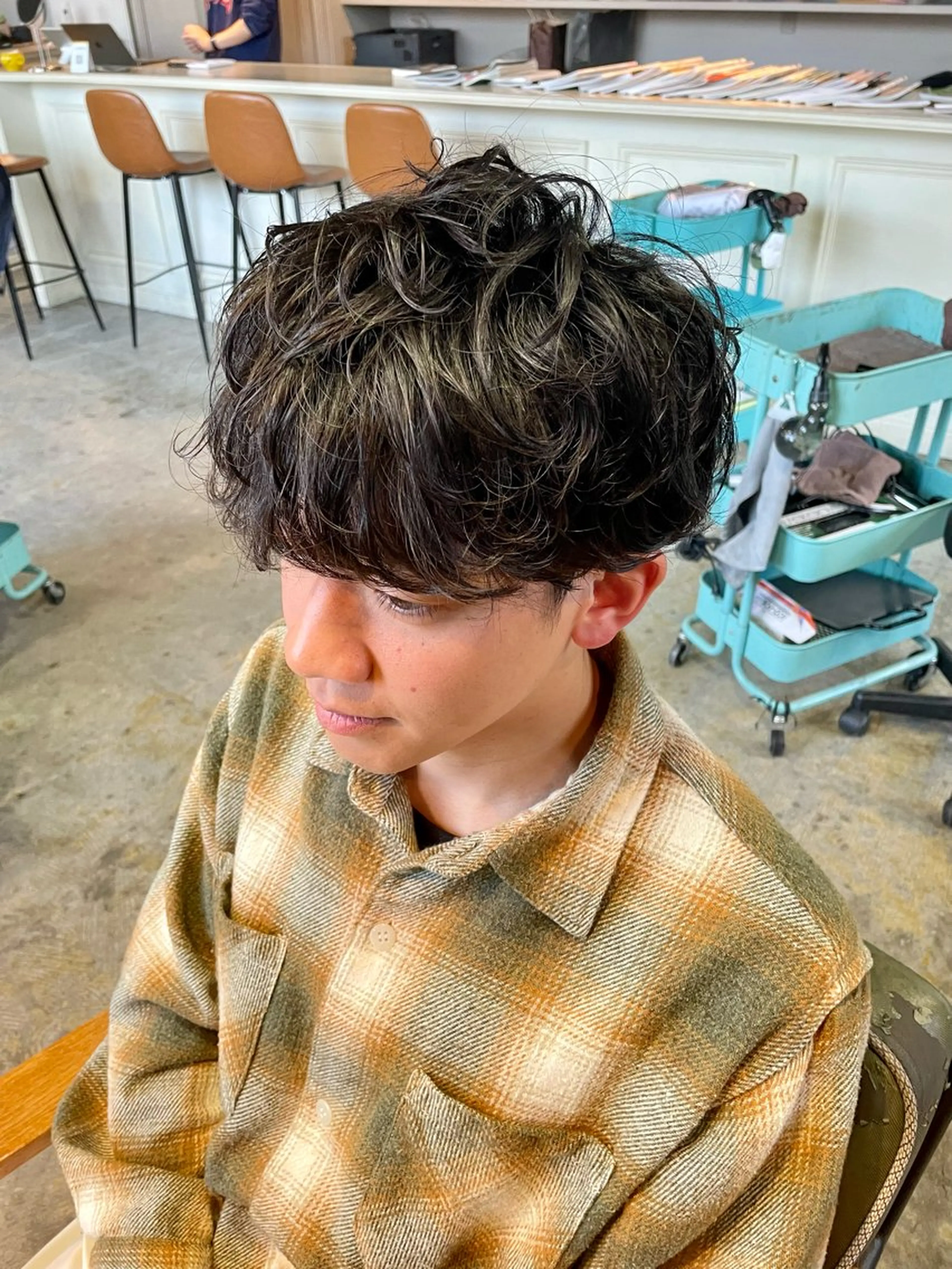 パーマ メンズ カット パーマ トリートメント 新規再来率No.1 金山/メンズパーマのヘアスタイル