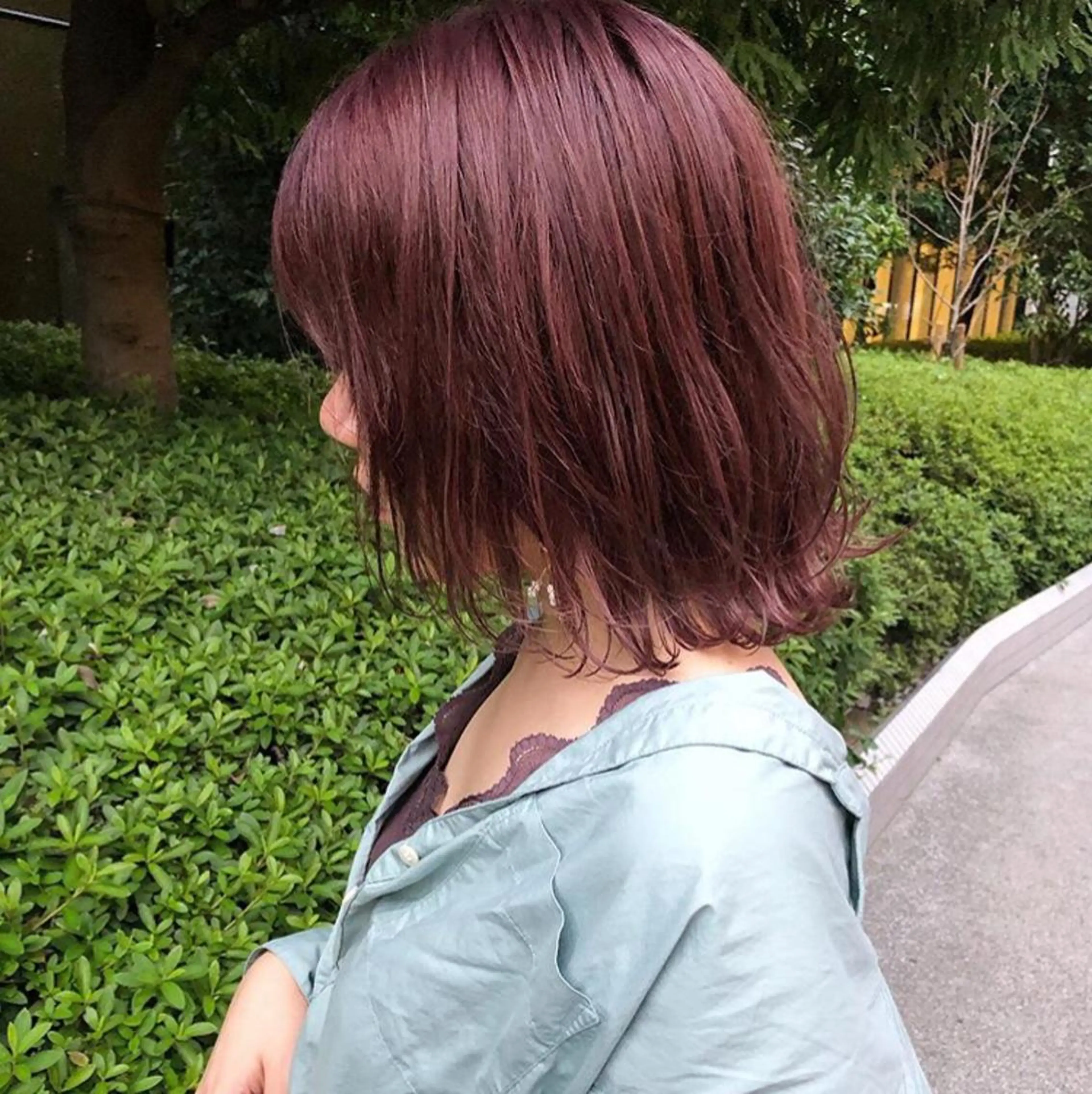 ミディアム カラー カシス パープルカラー 🧡色落ちまで2度綺 麗なカラー🧡ヨシキのヘアスタイル