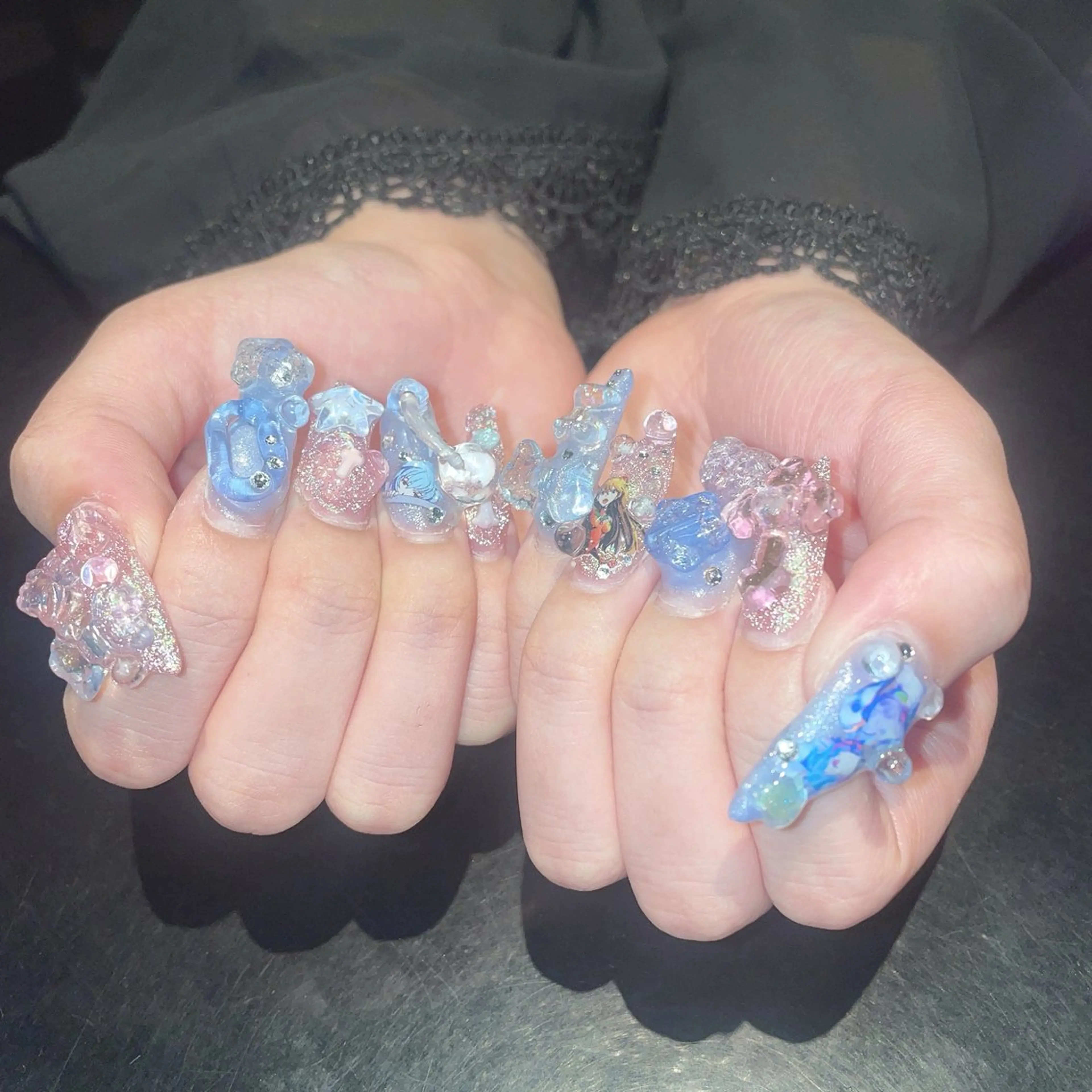 ネイル フラッシュネイル ハンドネイル BLUEM みおちのネイルデザイン