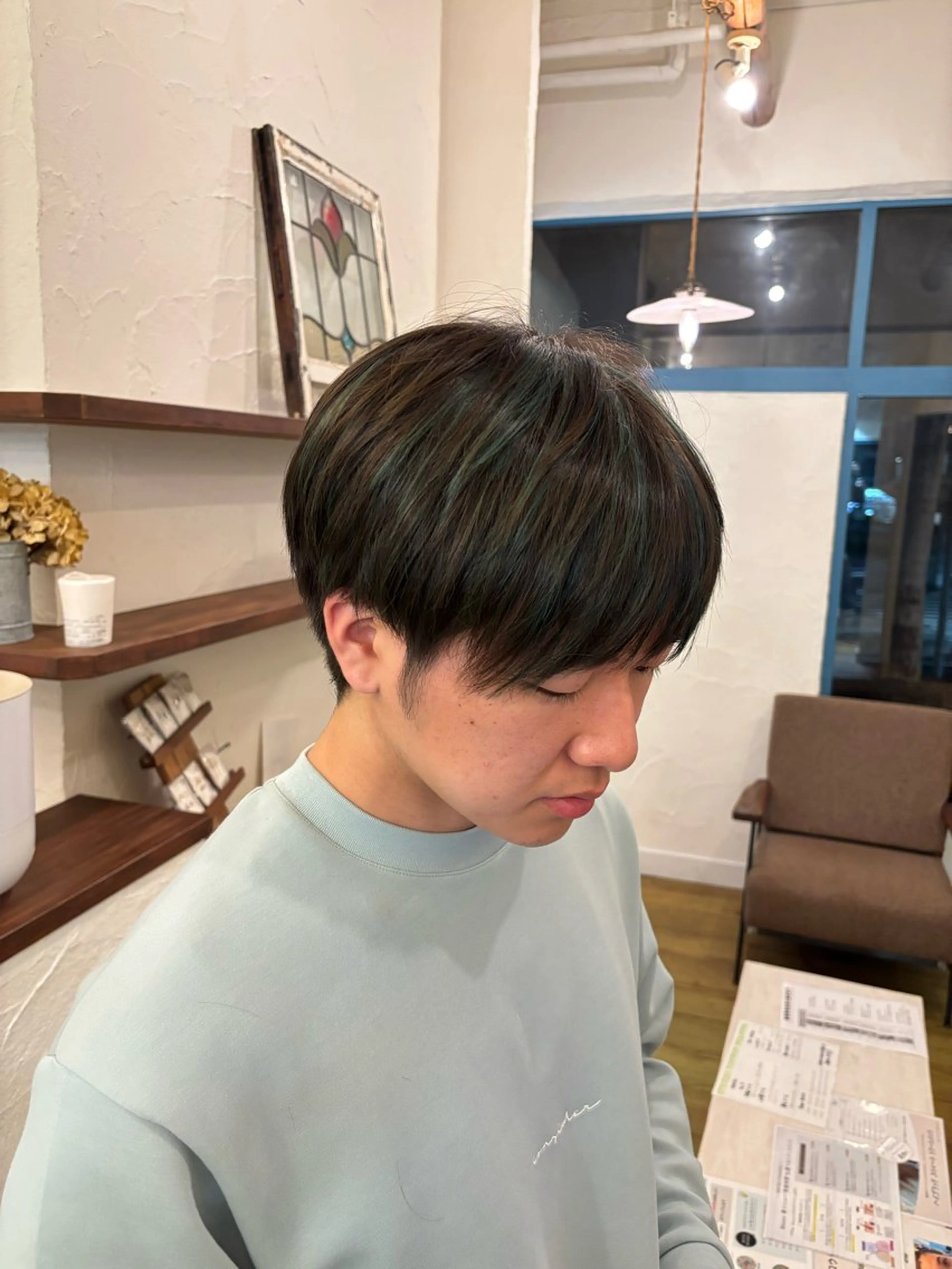 ショート カラー メンズ メンズハイライト デザインカラー ハイライトカラー ハイライト 靏 美咲のヘアスタイル