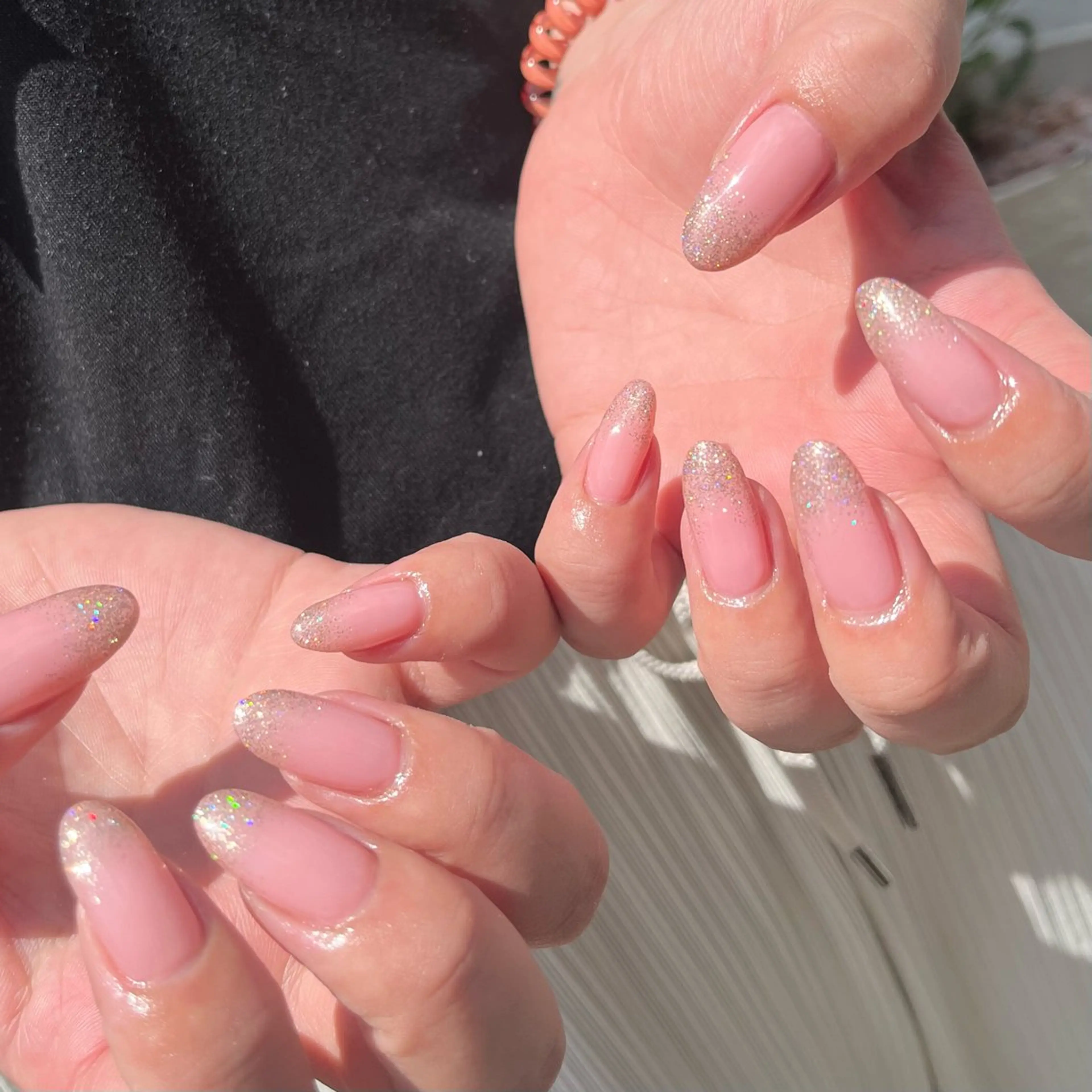 ネイル グラデーション ラメ(グリッター) ピンク ballie／小野原 なつみのネイルデザイン