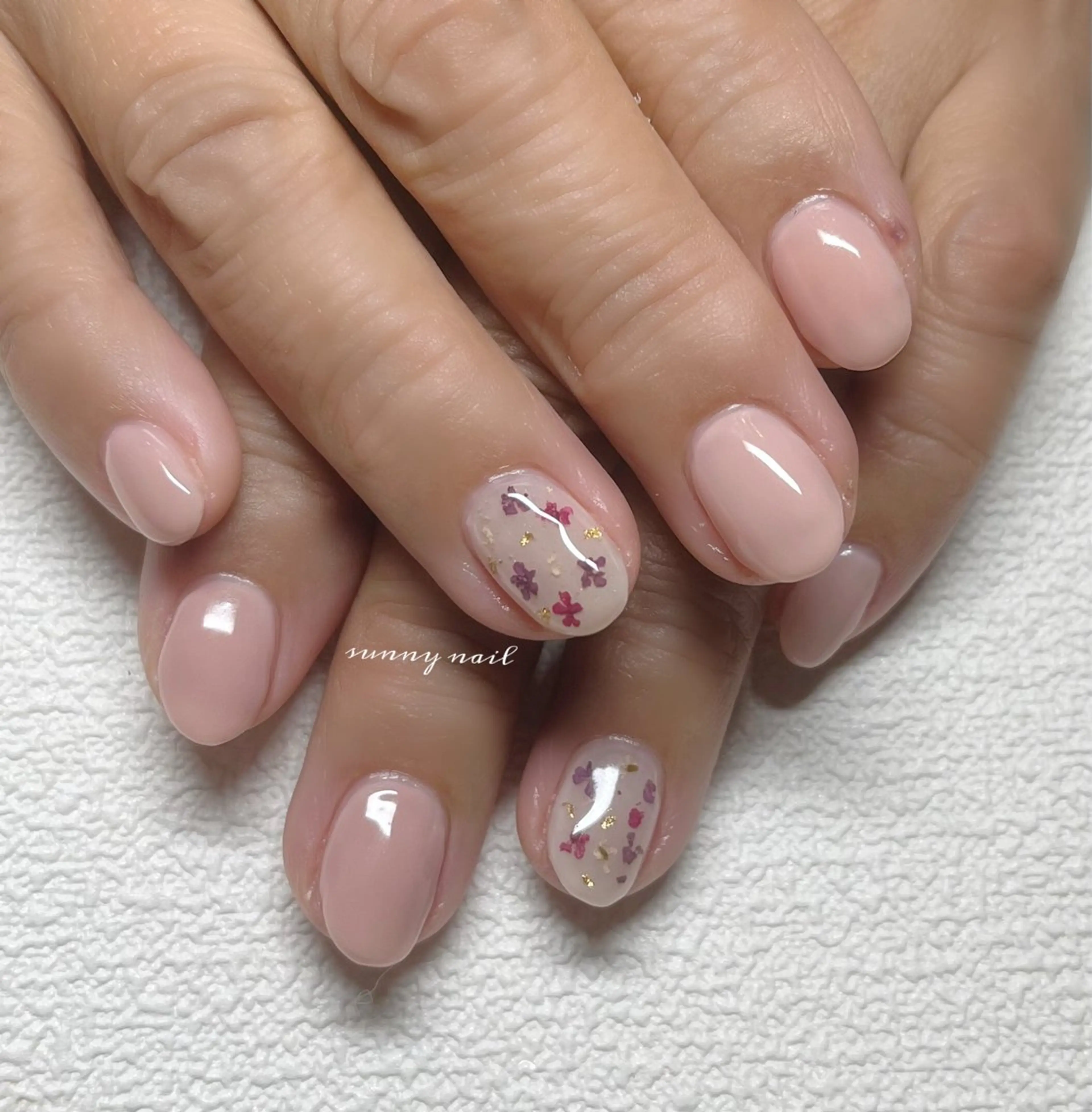 ネイル ジェルネイル パラジェル ピンク sunny nailのネイルデザイン