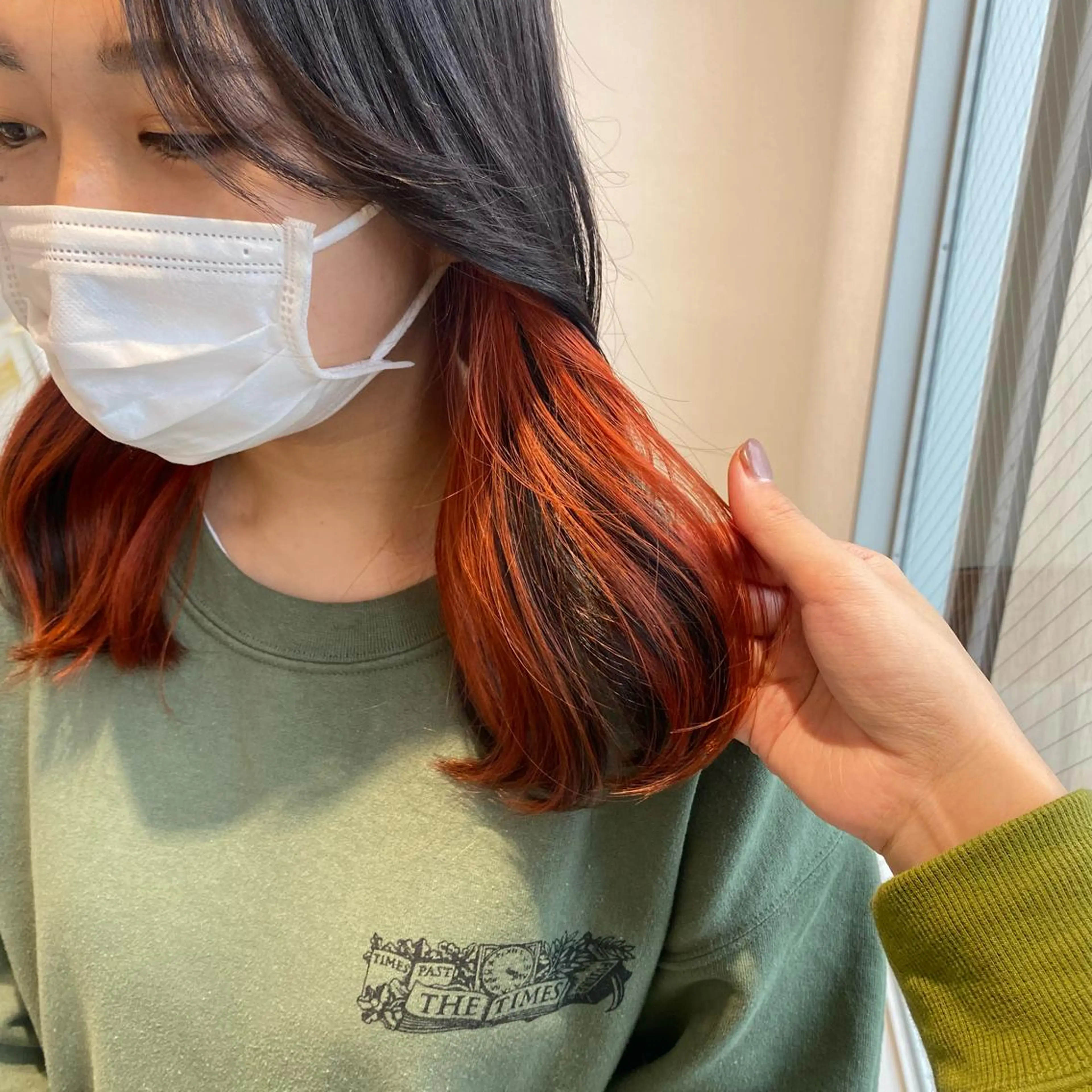 ミディアム カラー インナーカラー オレンジ 🌷Asuka /レイヤーカット🌷のヘアスタイル