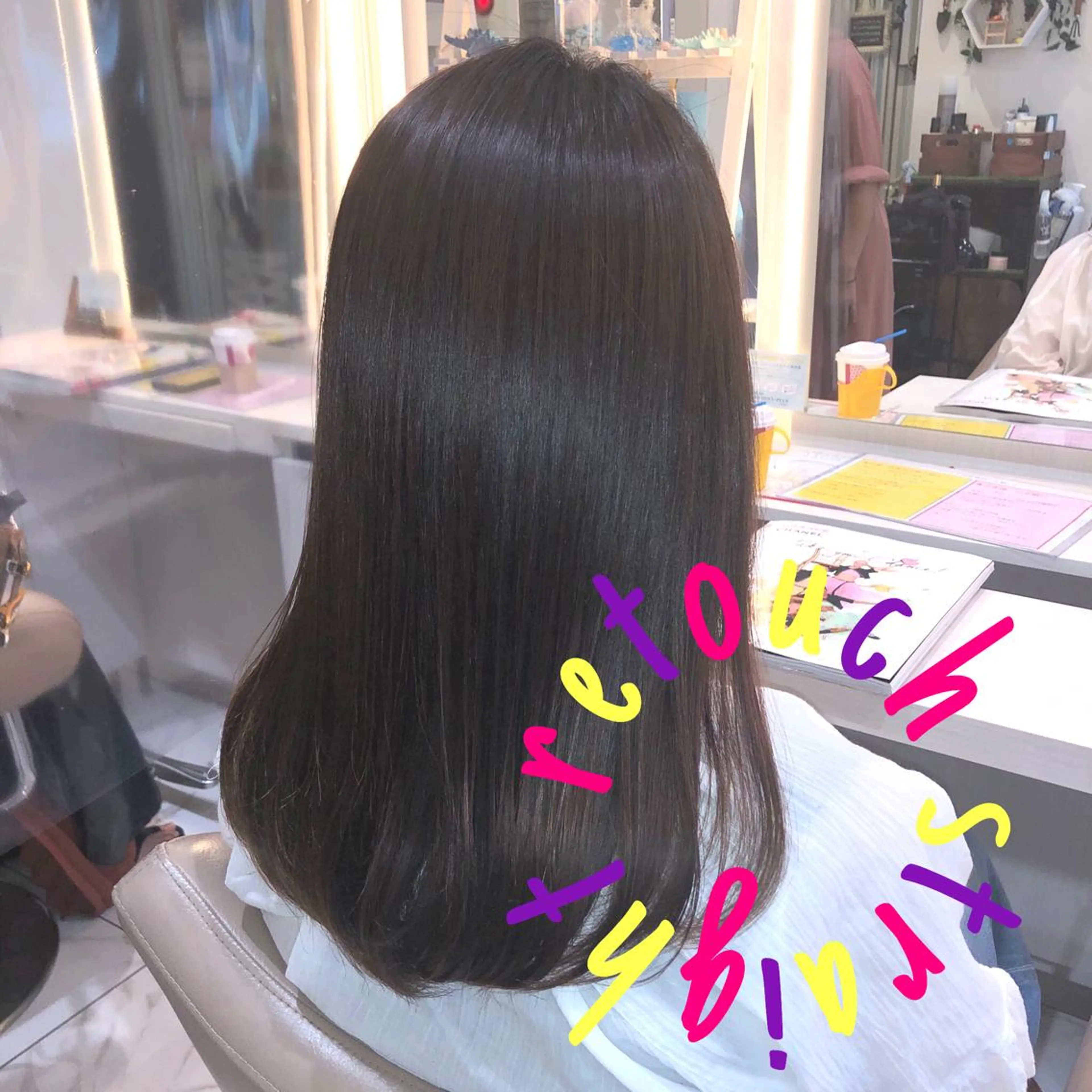 セミロング パーマ 縮毛矯正 安井　昴 💫ブリーチ縮毛矯正のヘアスタイル