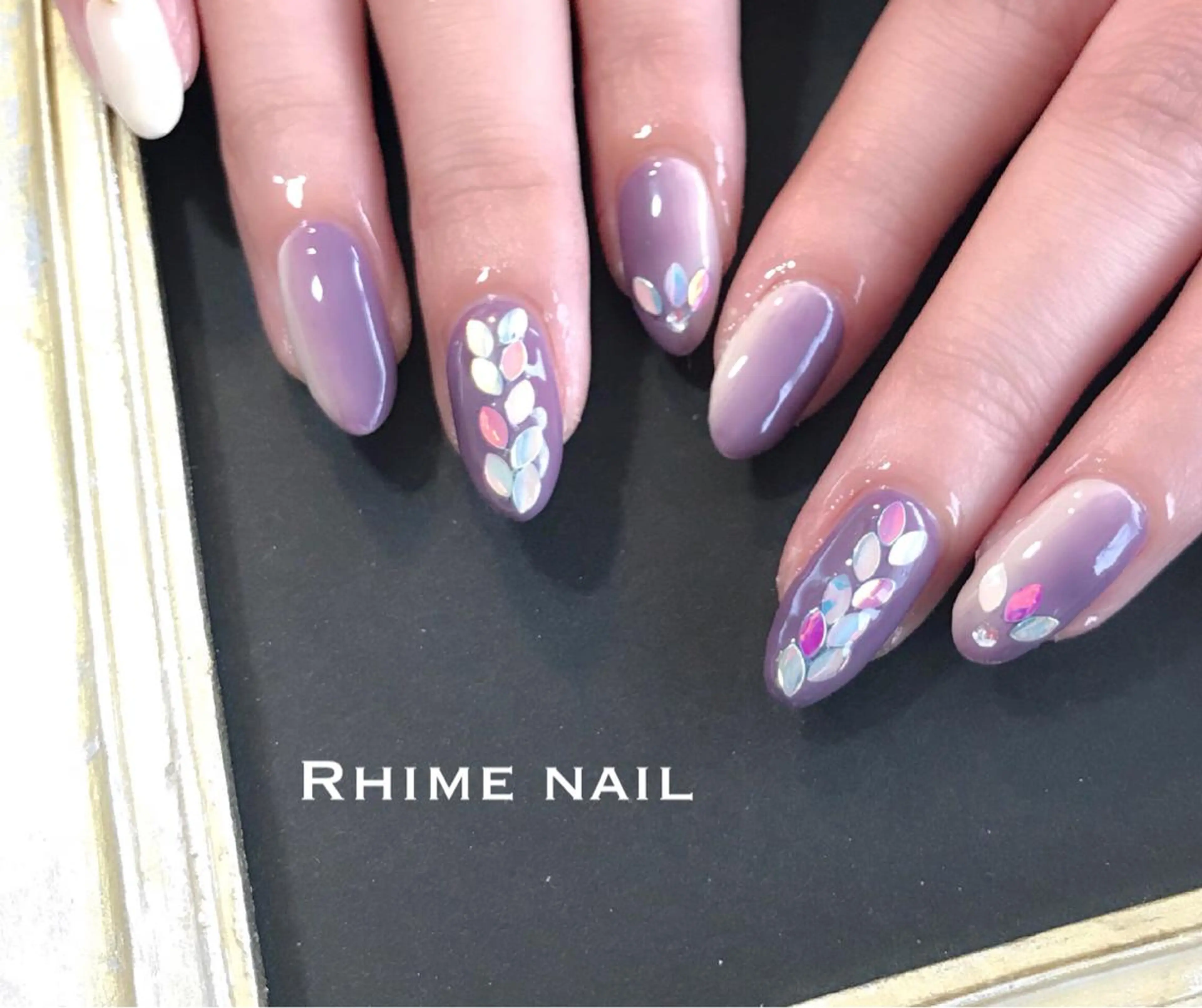 ネイル アートネイル フラワーネイル グラデーション ロングネイル オフィスネイル Rhime nail ライムネイルのネイルデザイン