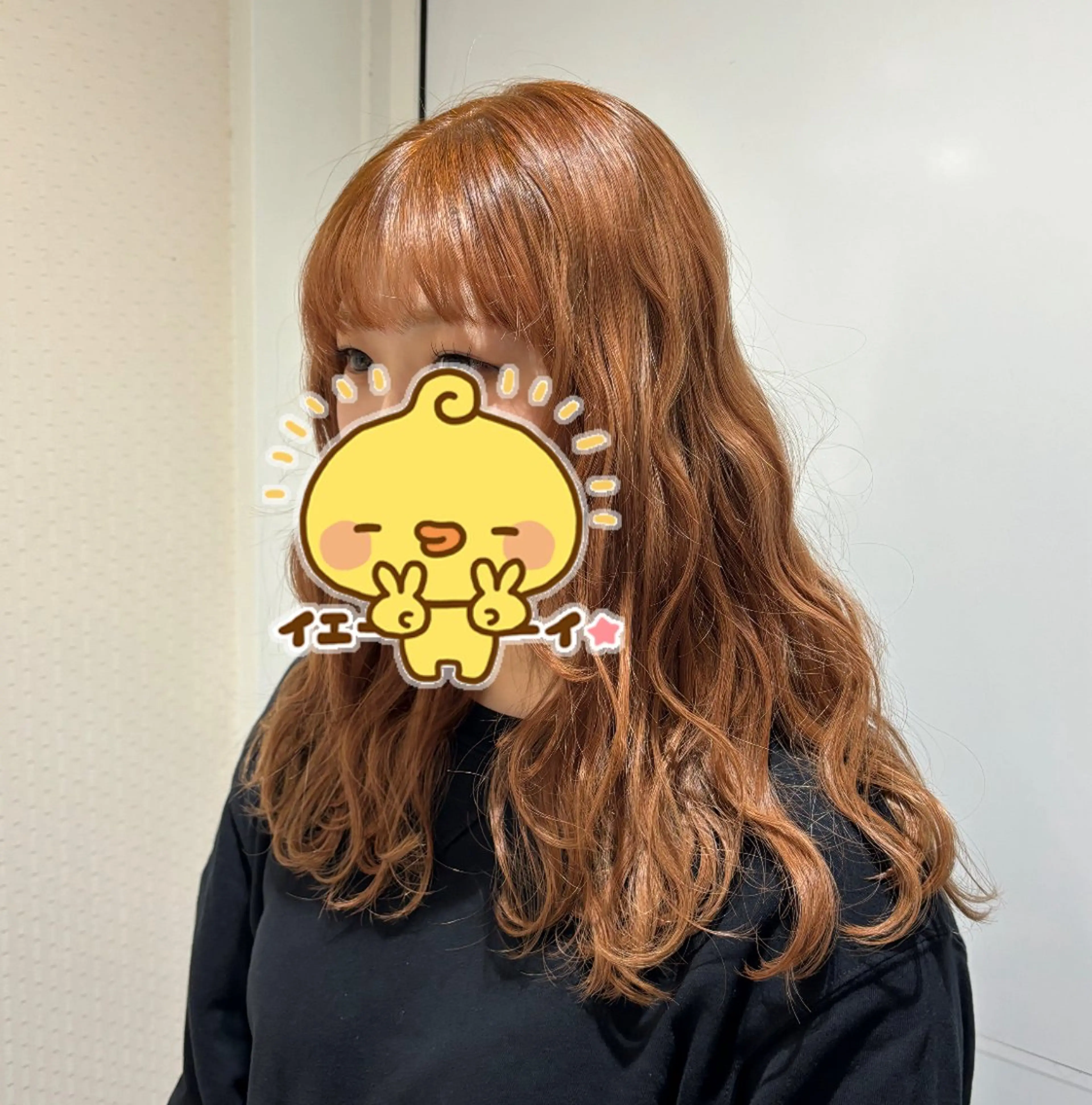 カラー ブリーチ オレンジ ヘアカラー 間島 叶のヘアスタイル
