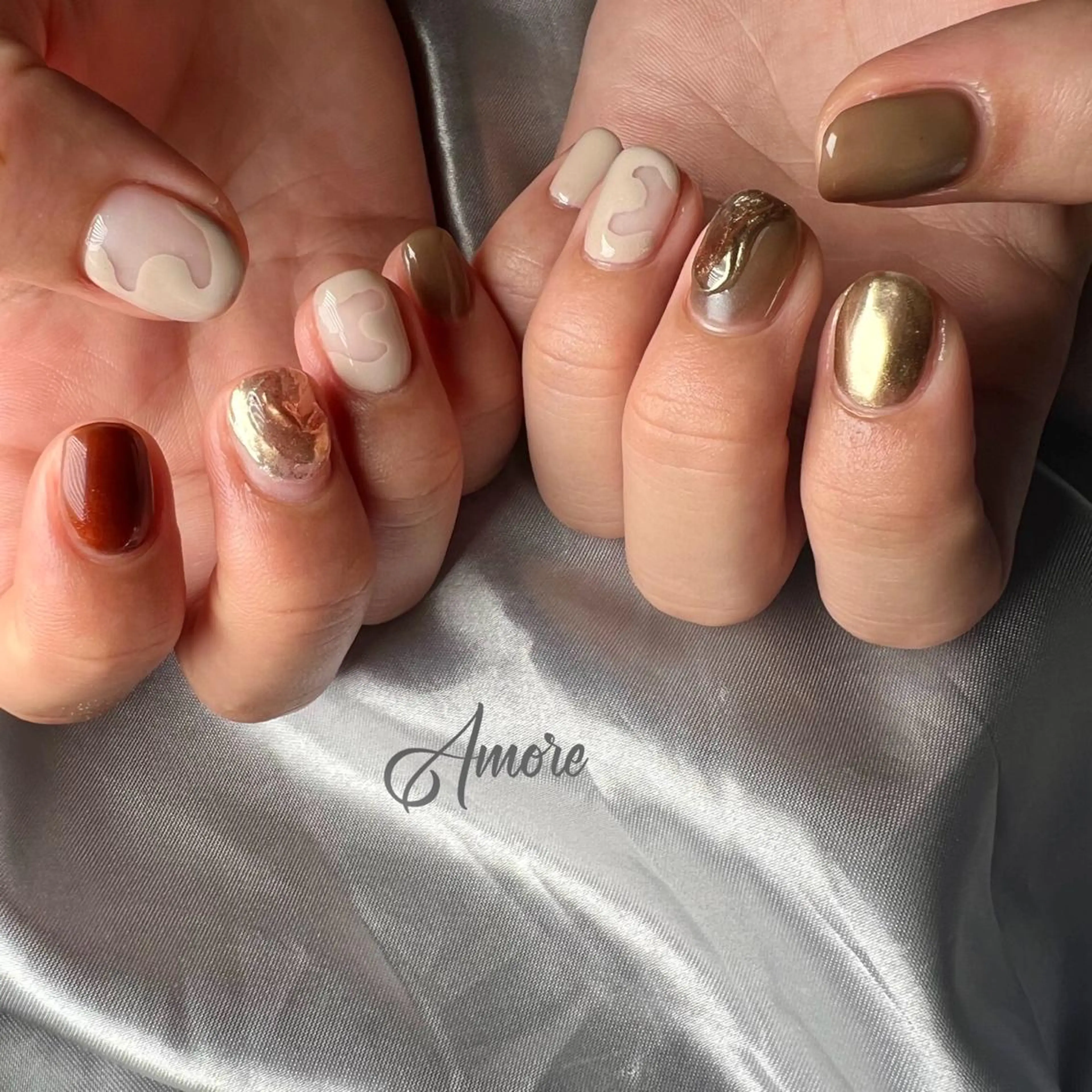 ネイル ジェルネイル 韓国ネイル ミラーネイル オフィスネイル パラジェル You kyehwaのネイルデザイン