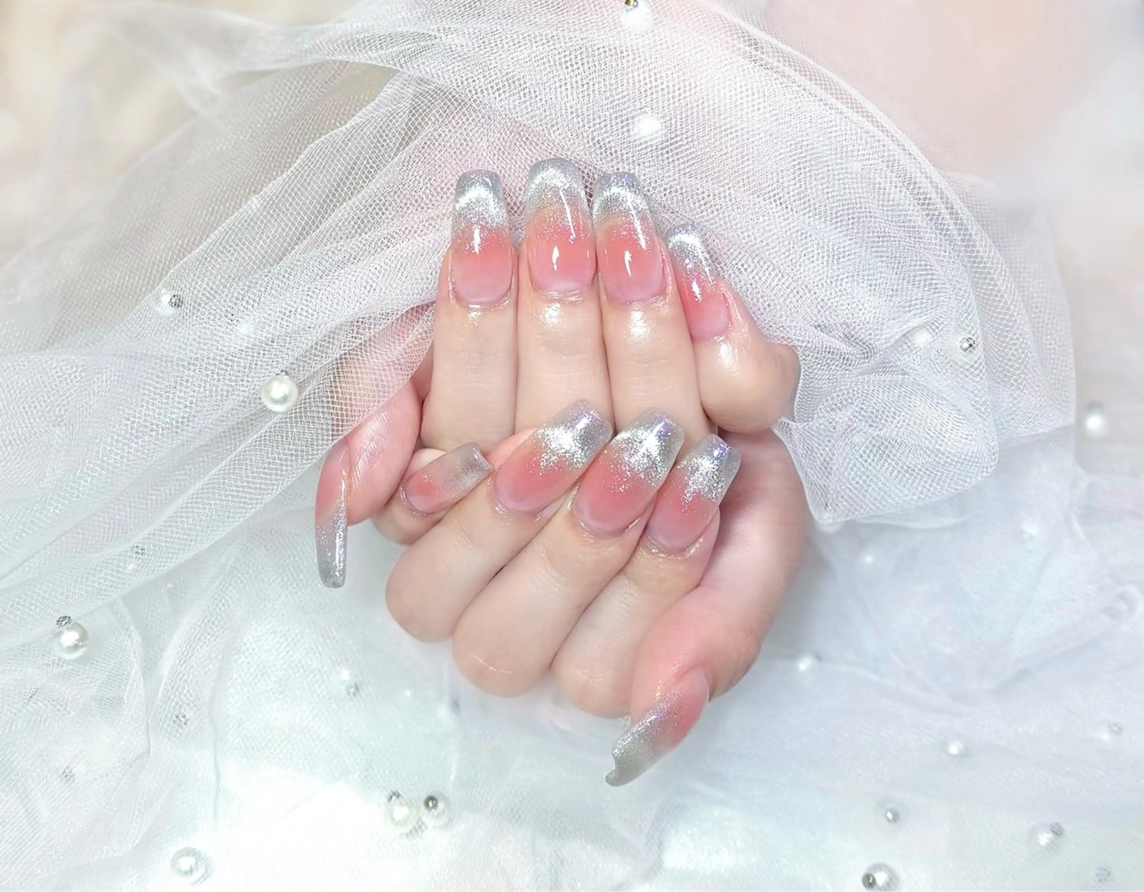 ネイル チークネイル フレンチネイル ガーリー グラデーション 韓国ネイル 【chatnoir】 MIYUのネイルデザイン