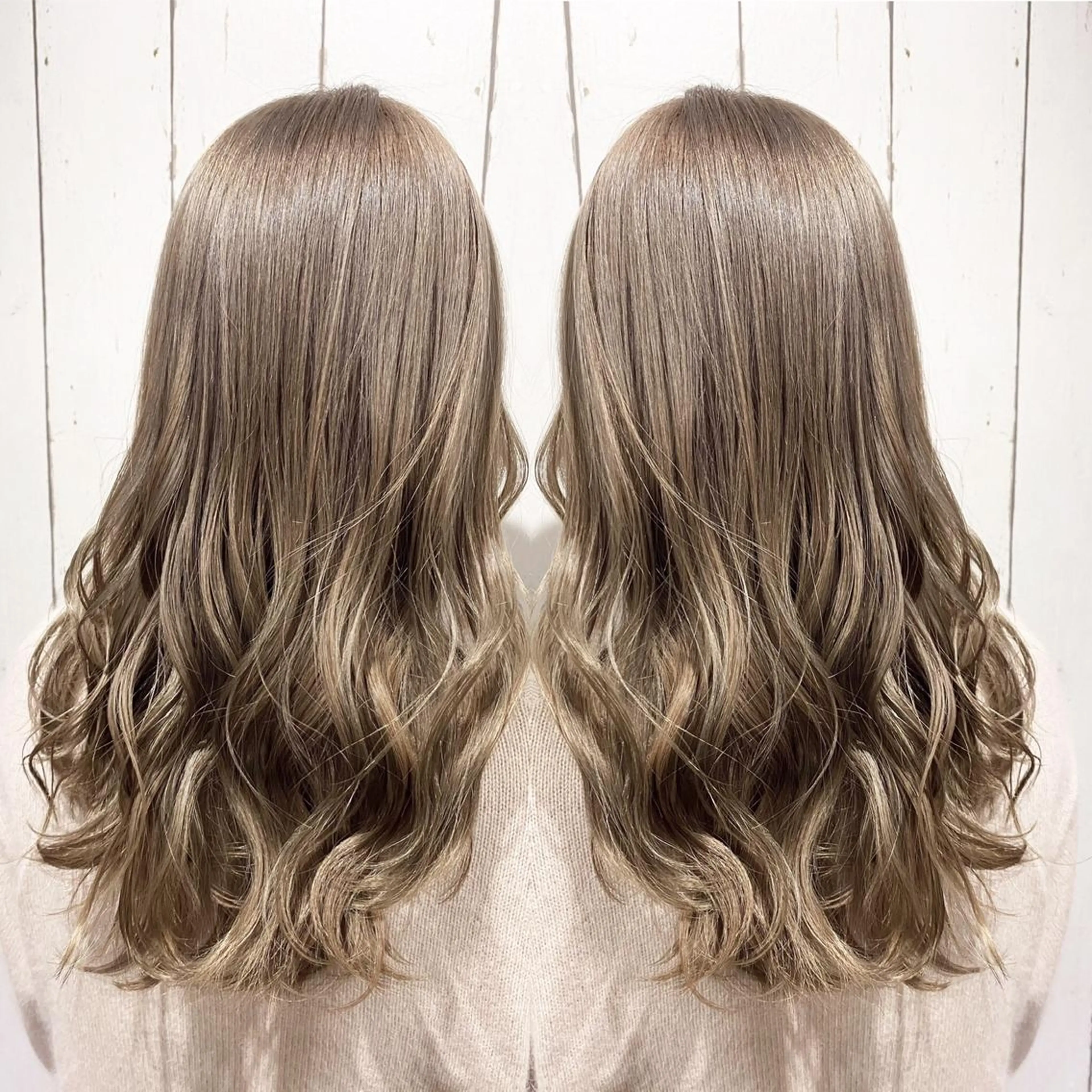セミロング カラー パーマ ヘアアレンジ アッシュ バレイヤージュ ベージュカラー ブリーチ 透明感カラー 👑指名率No.1 👑坂口飛翔のヘアスタイル