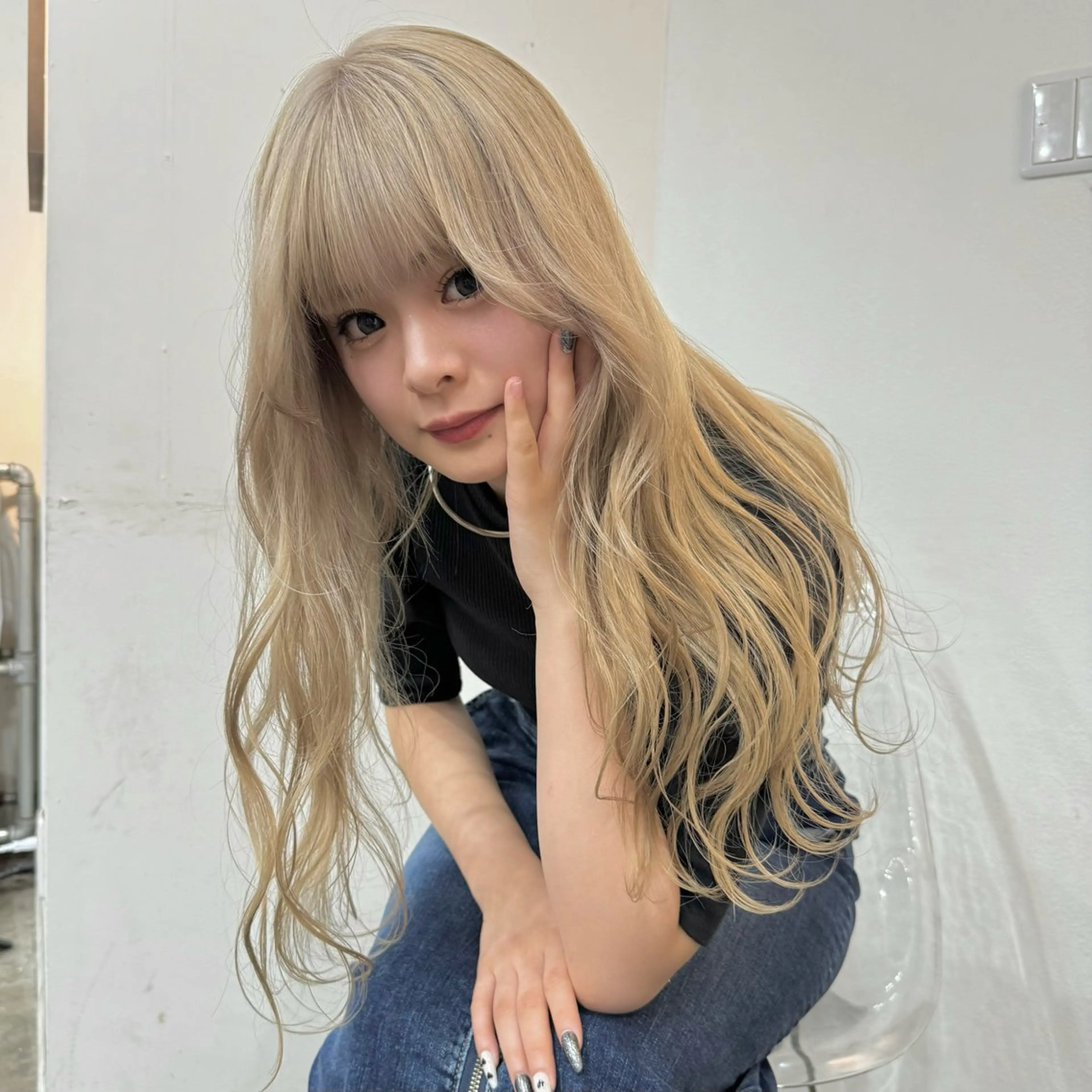 ロング カラー ヘアカラー トリートメント エクステモデル募集 💗大阪梅田/川上のヘアスタイル