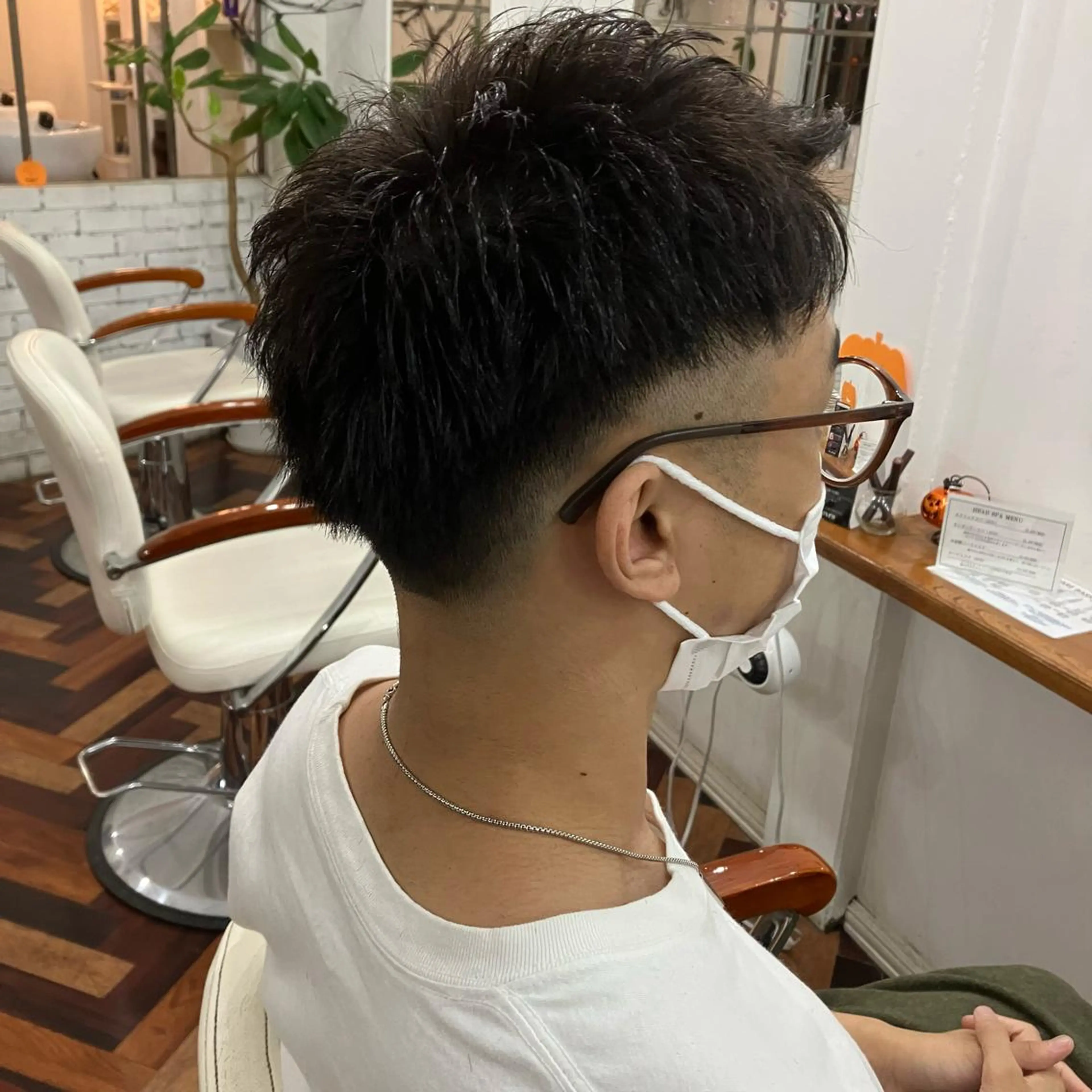 ショート メンズ フェードカット 佐藤 悠生 メンズパーマ.カットのヘアスタイル