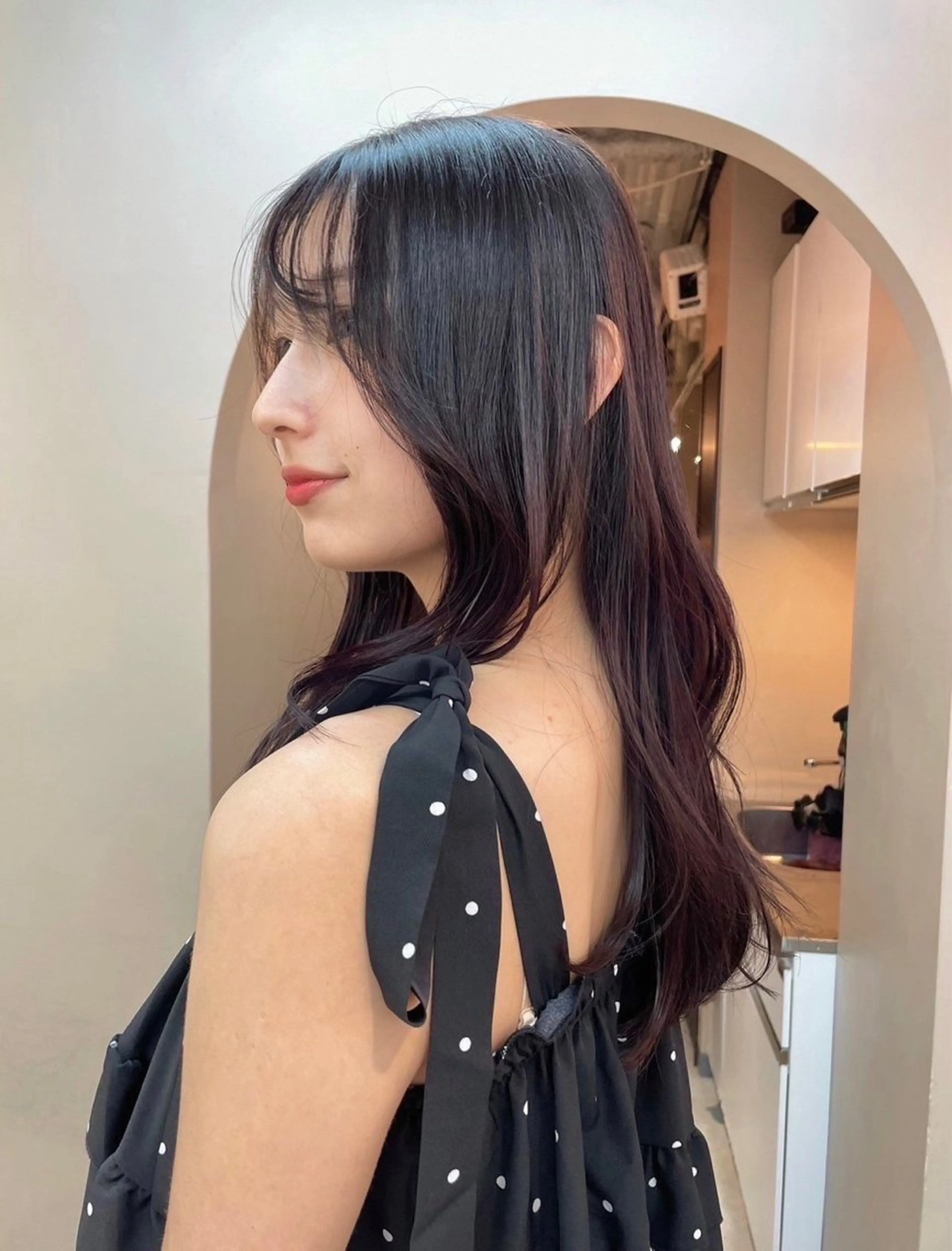 ロング カット ヘアカラー 韓国レイヤー　船橋 徒歩5分/小川友美のヘアスタイル