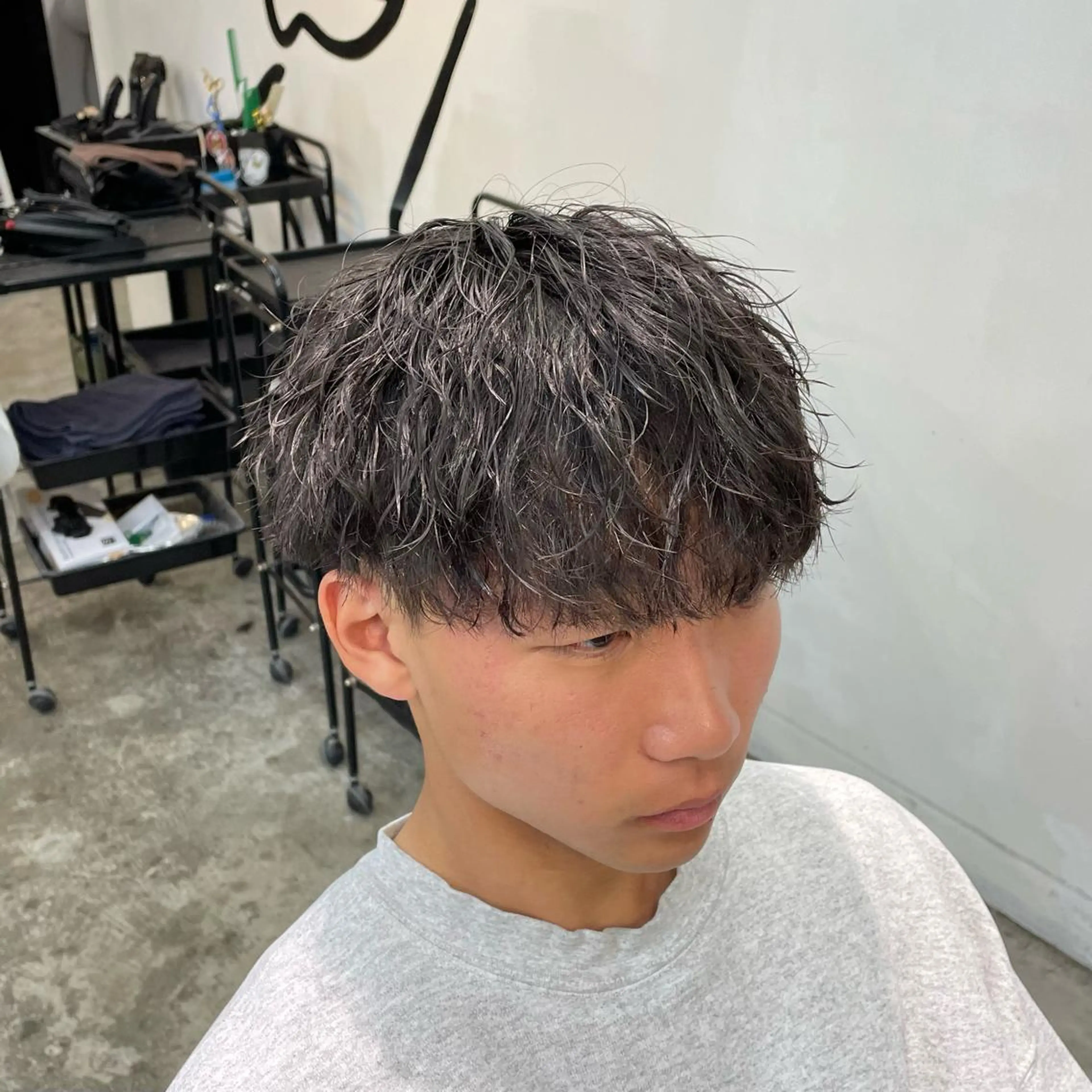 ショート パーマ メンズ カット パーマ メンズ特化美容師/ 藤戸 椋のヘアスタイル