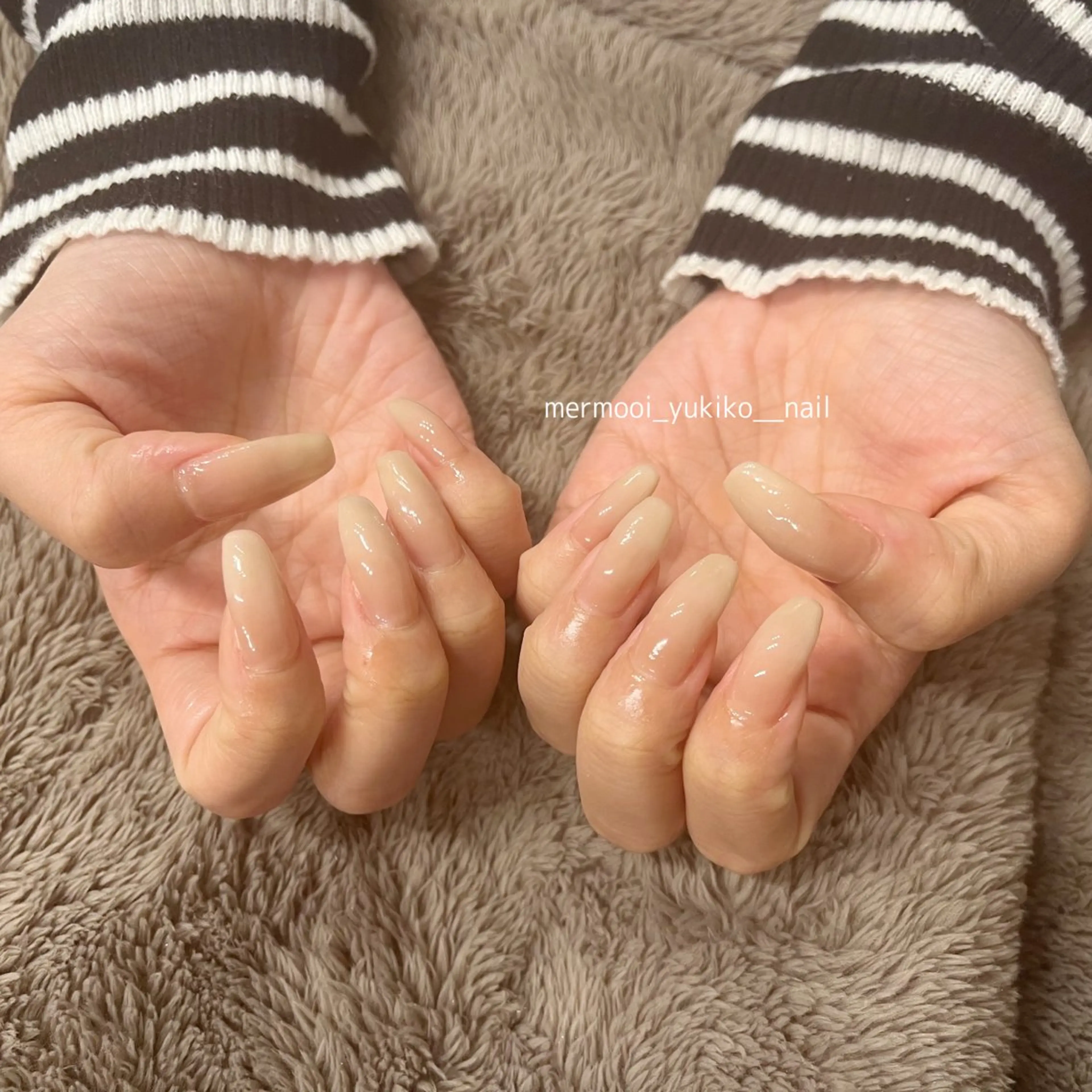 ネイル ジェルネイル グラデーション 韓国ネイル ロングネイル パラジェル melumooi nailのネイルデザイン