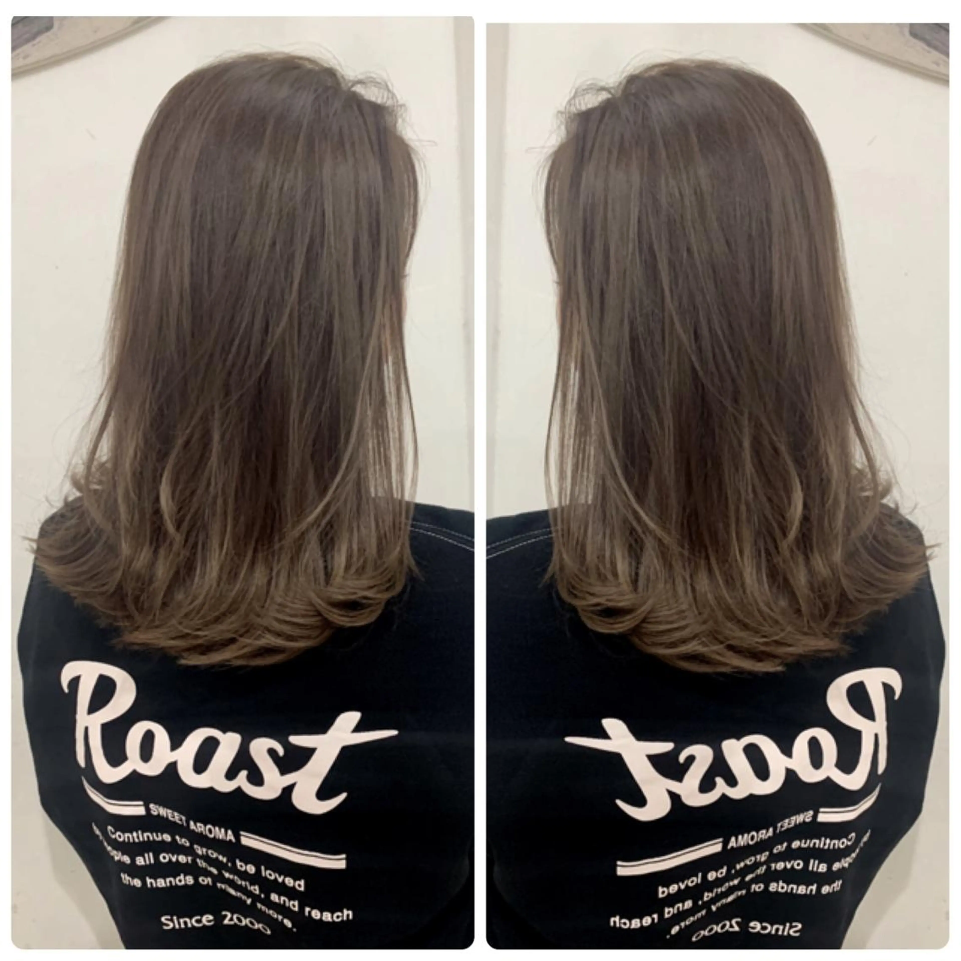 セミロング カラー カット ヘアカラー 京都大人女性ショート 徒歩1分/秋山のヘアスタイル