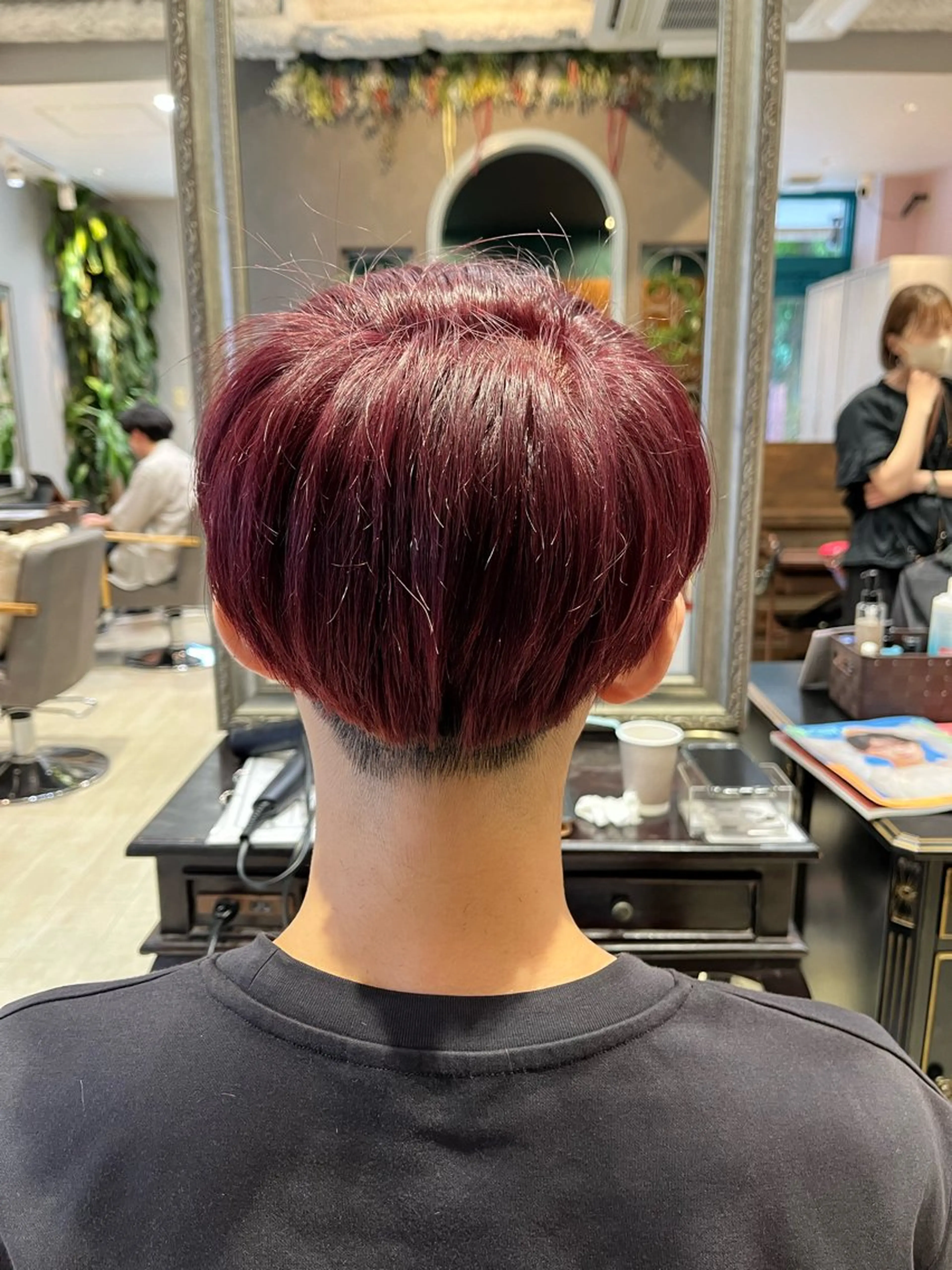 カラー ブリーチ ケアブリーチ レッドカラー カット ヘアカラー レイヤー/透明感/髪 質改善/メンズ/佐藤のヘアスタイル