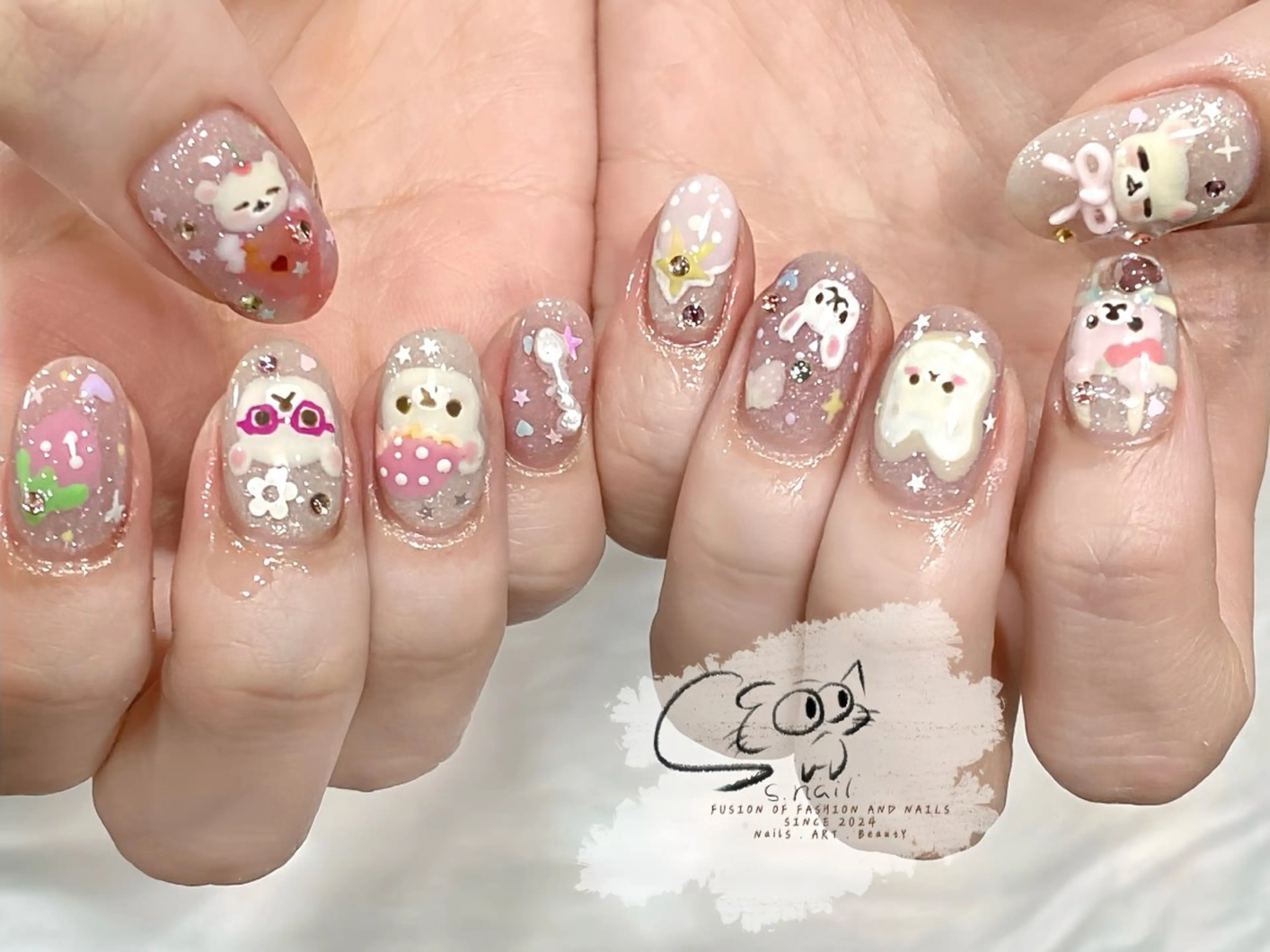 ネイル アートネイル チークネイル フレンチネイル グラデーション マグネットネイル S.nail _のネイルデザイン