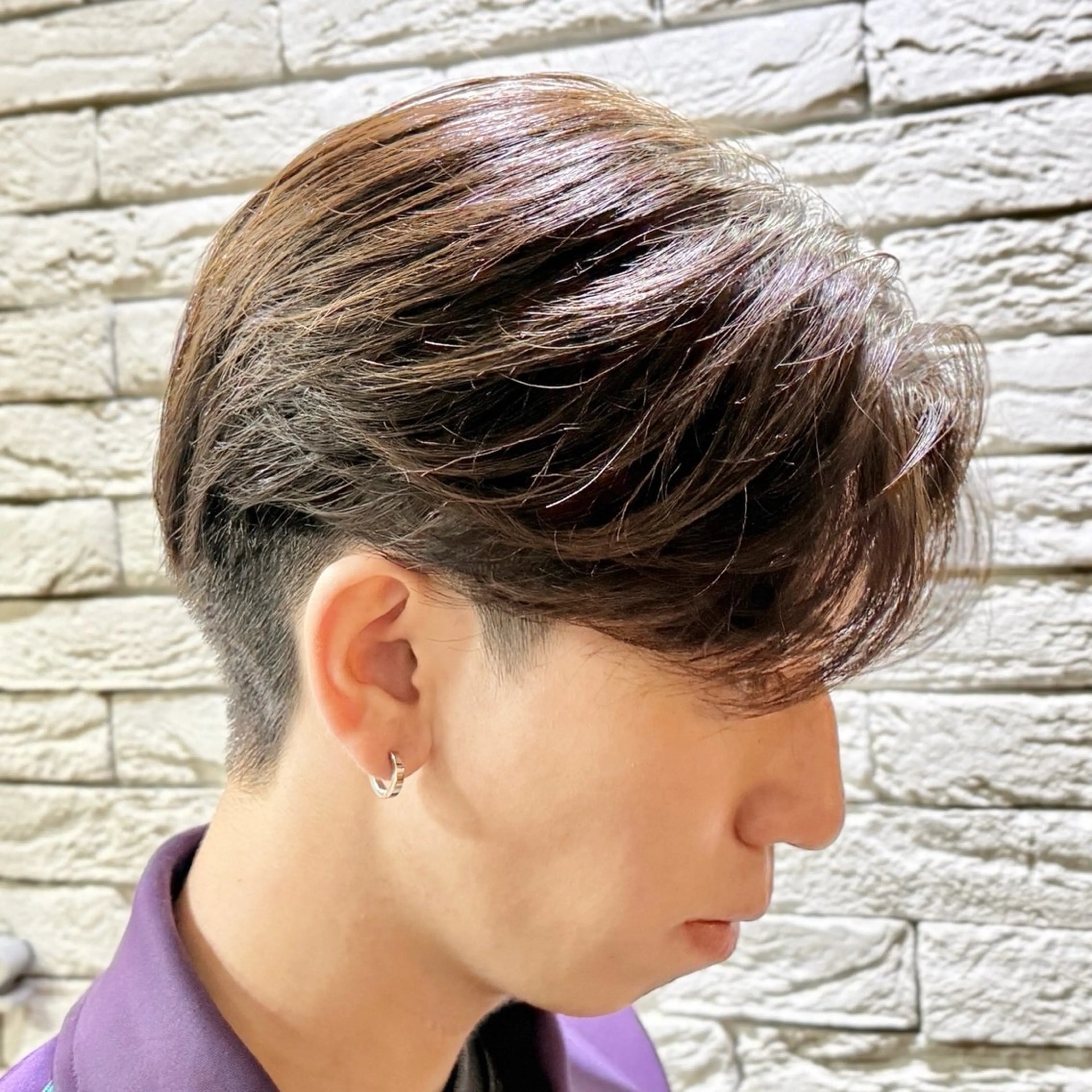 ミディアム パーマ メンズ センターパート メンズ韓国風 マッシュ 韓国風ヘア カット パーマ メンズ特化 /花田真のヘアスタイル