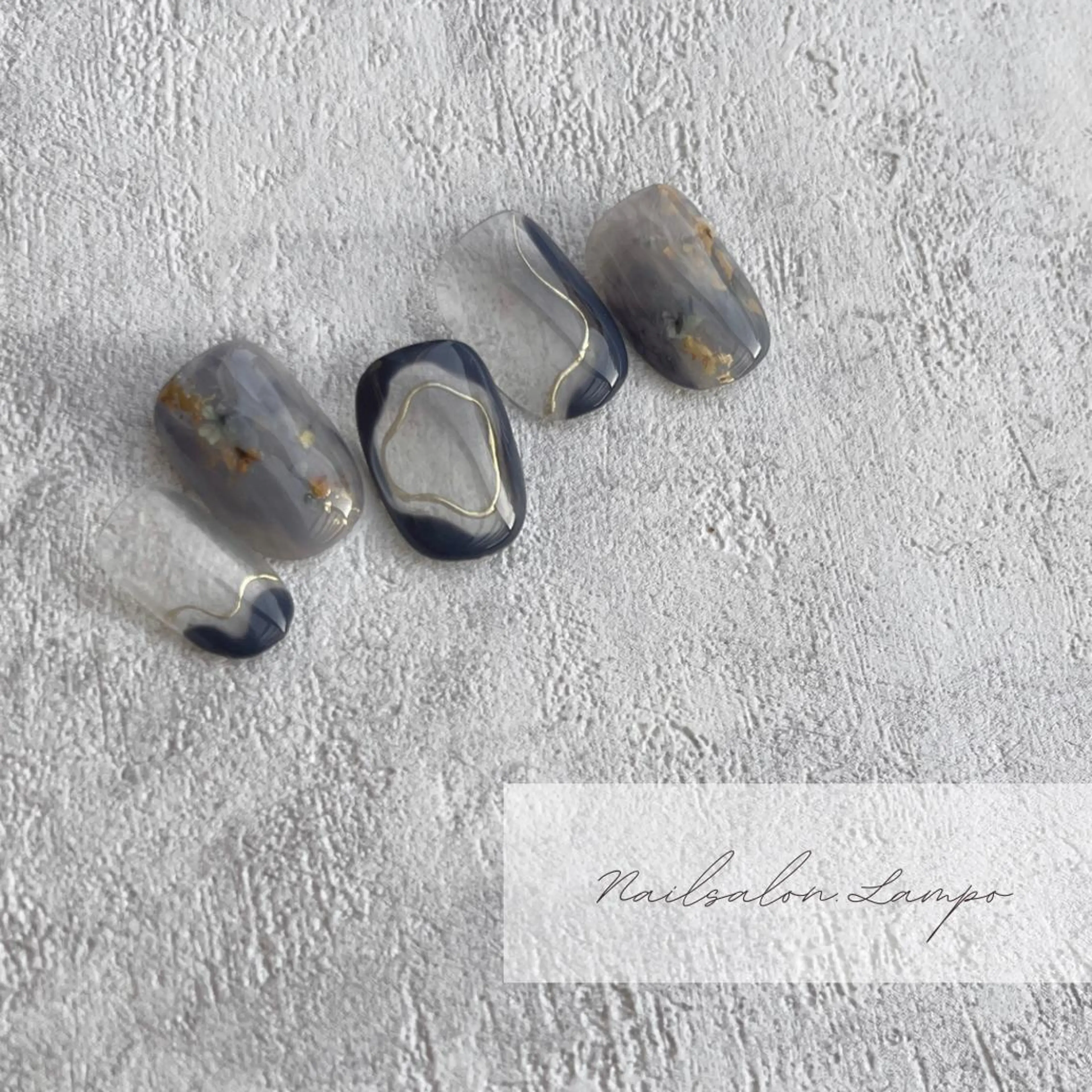 ネイル ブルー ハンドネイル lampo yukoのネイルデザイン