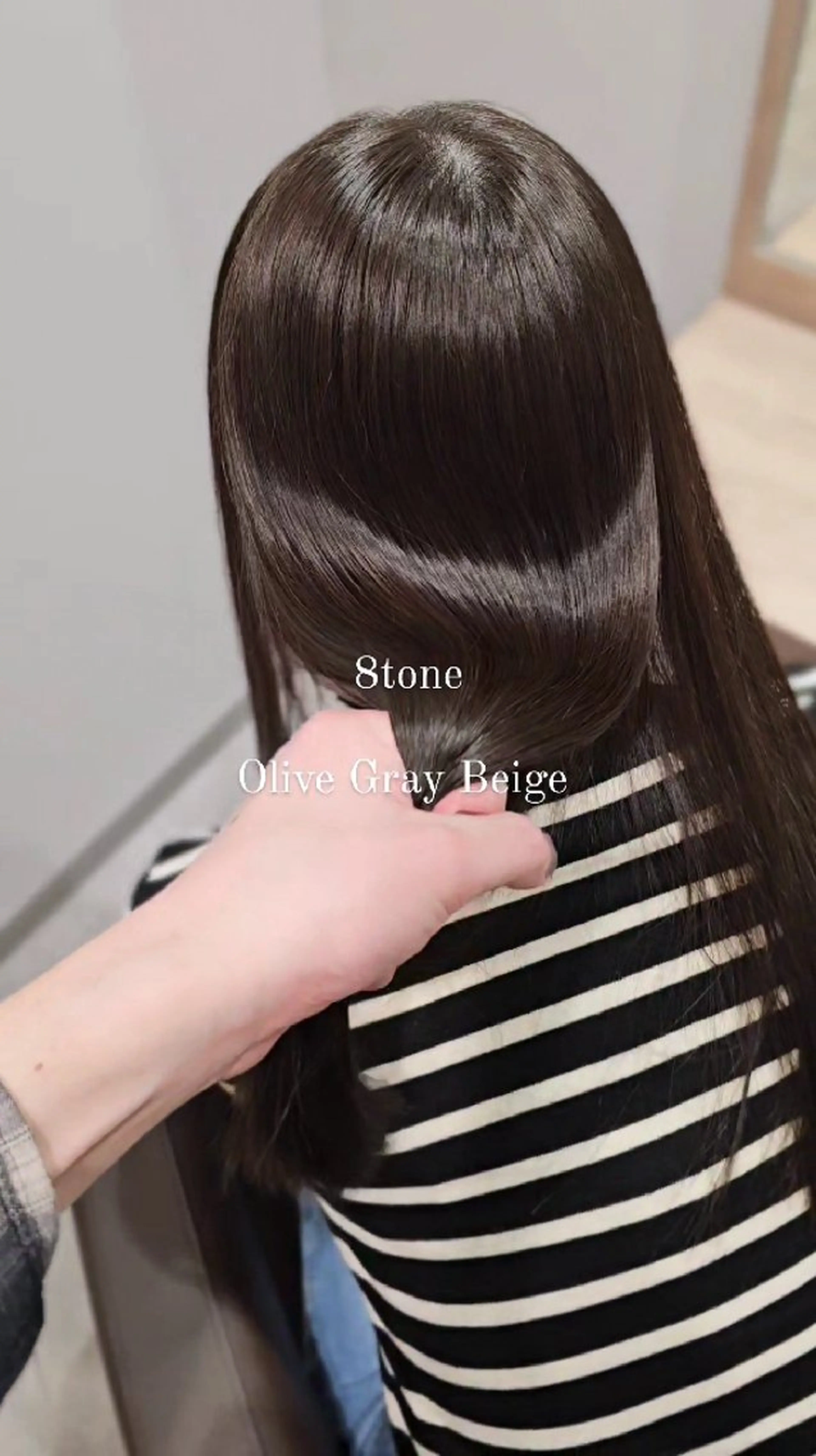 セミロング カラー グレージュ オリーブグレージュ オリーブグレー オレンジ カット ヘアカラー トリートメント 縮毛矯正をしている人 のためのカラーのヘアスタイル