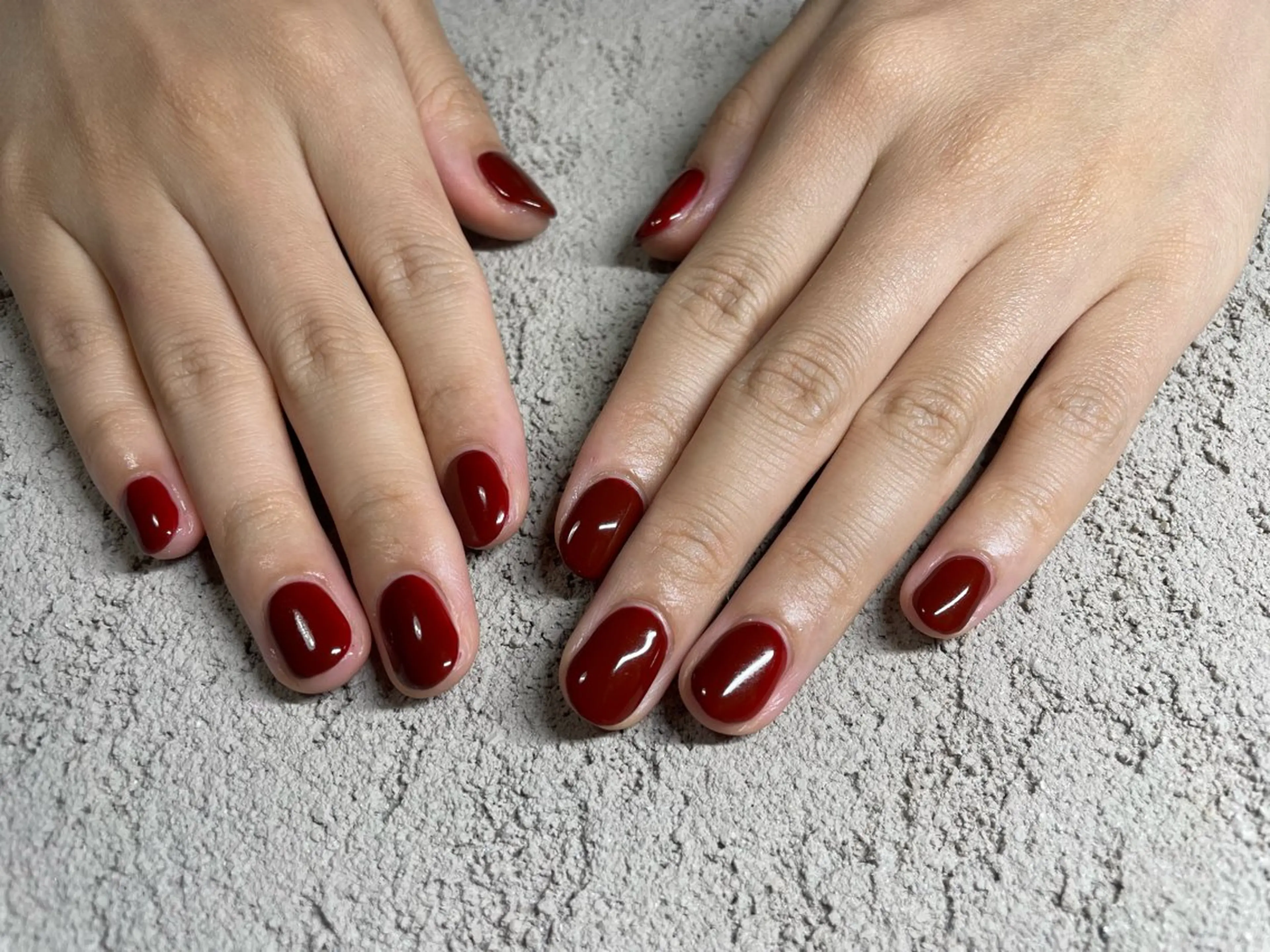 ネイル ボルドー ワンカラーネイル salon te.のネイルデザイン