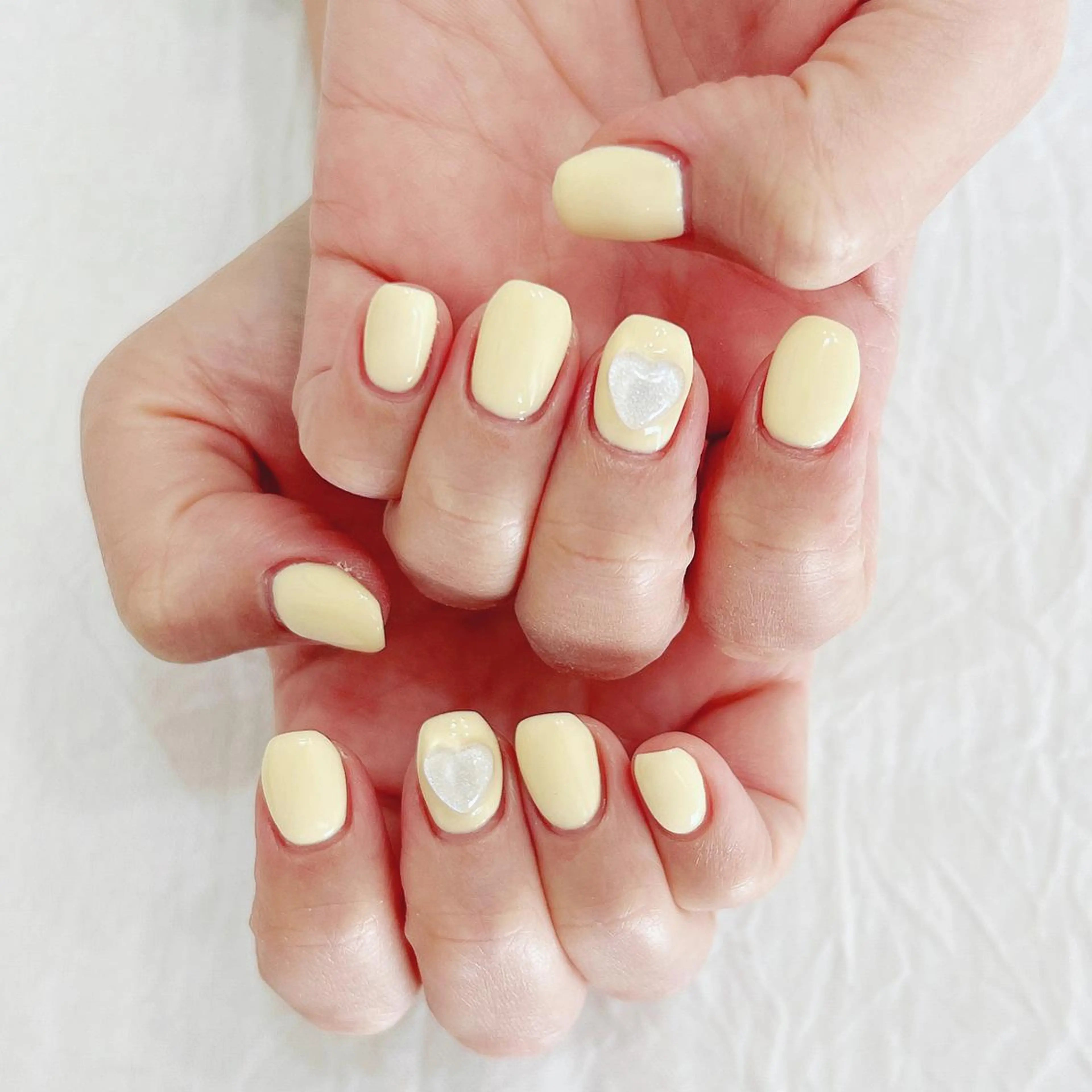 ネイル ハート ワンカラーネイル ショートネイル ハンドネイル peaberry nailのネイルデザイン