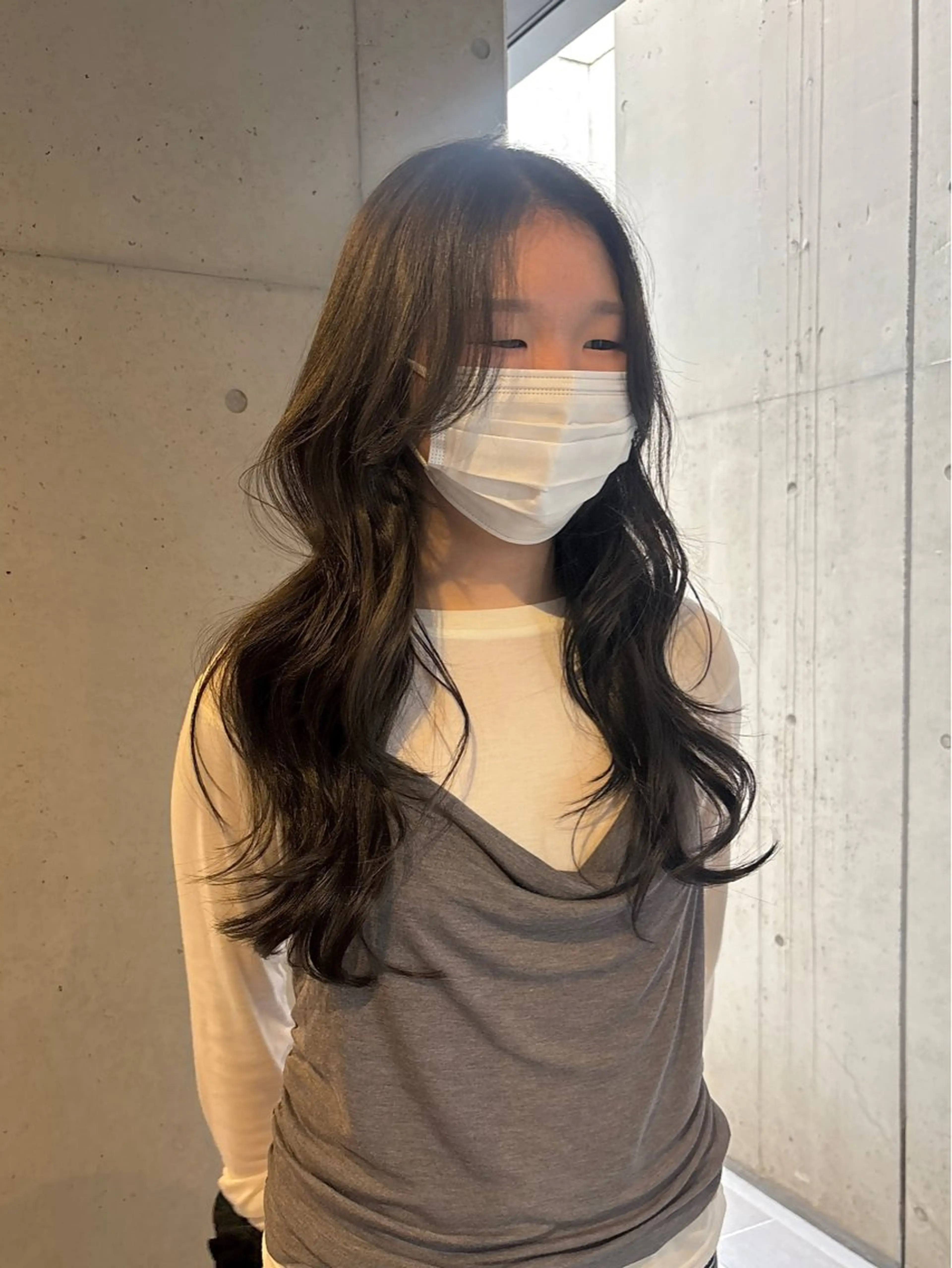 ロング カラー カット ヘアカラー トリートメント 韓国ヘア/wカラー レイヤー/RIN🎀のヘアスタイル