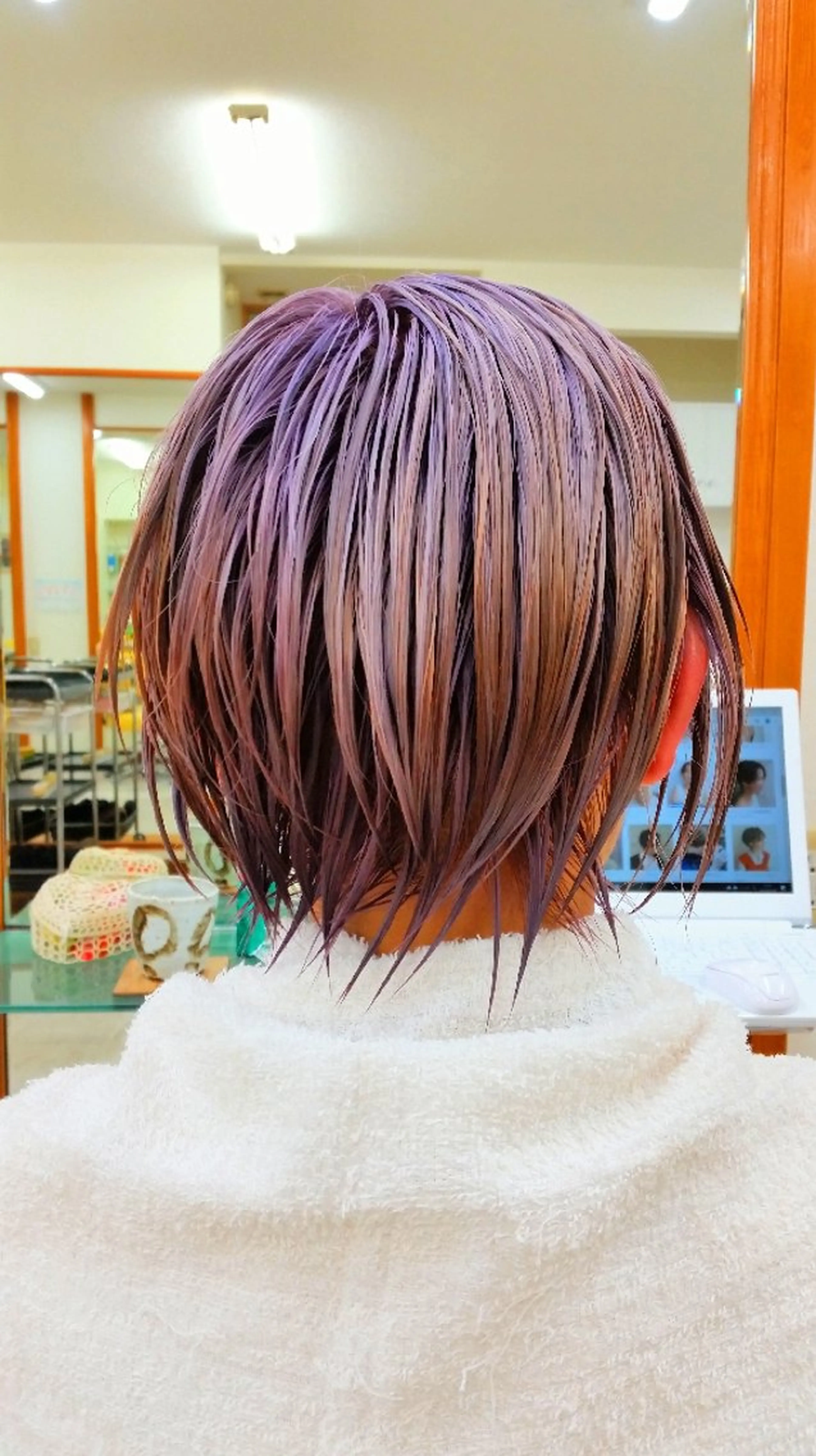 ショート カラー ダブルカラー パープルカラー カット ヘアカラー トリートメント 小林暢🌟Orque 髪質改善サロン🌙のヘアスタイル