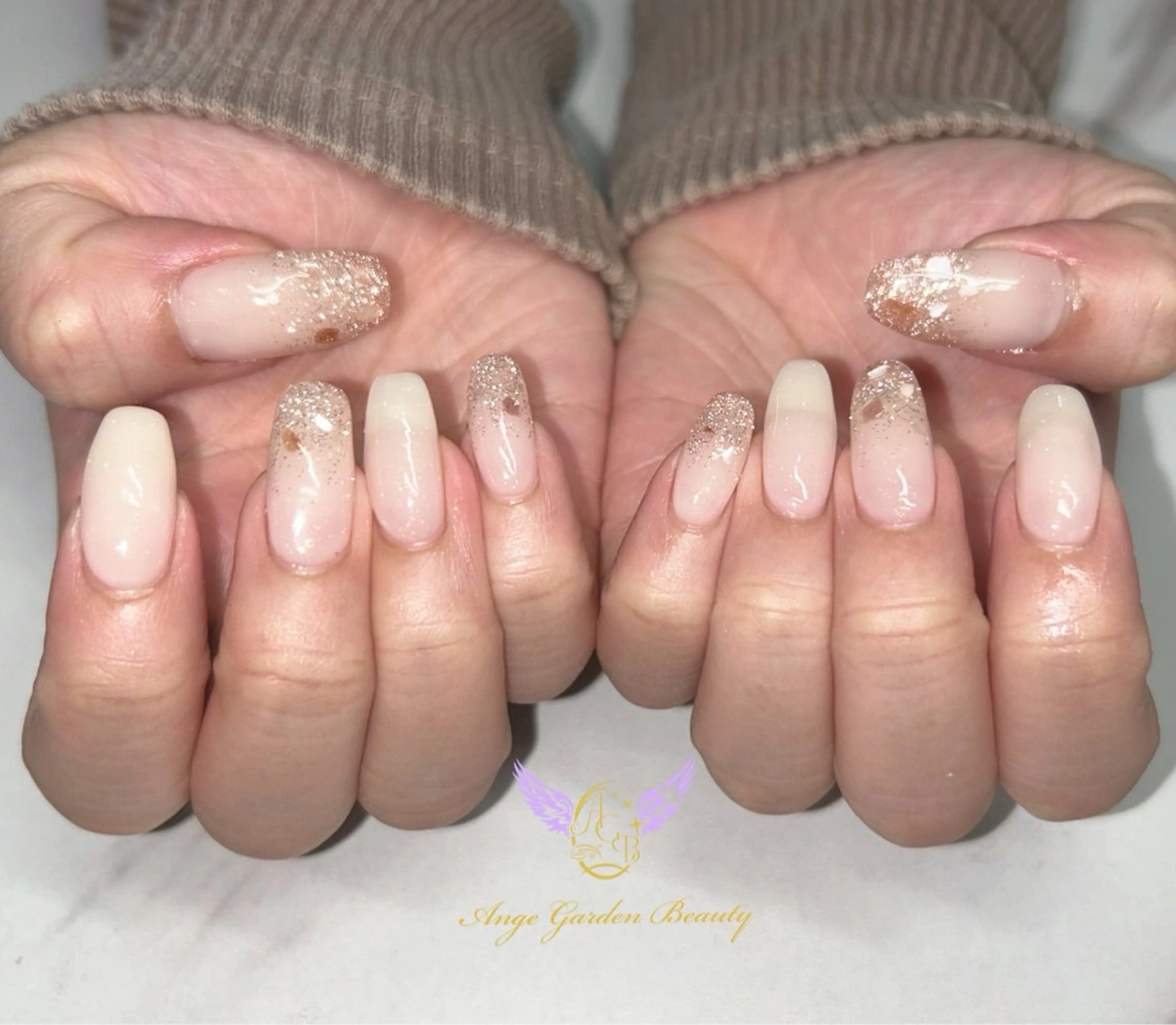 ネイル フラッシュネイル グラデーション ハンドネイル AngeGarden Beautymihoのネイルデザイン