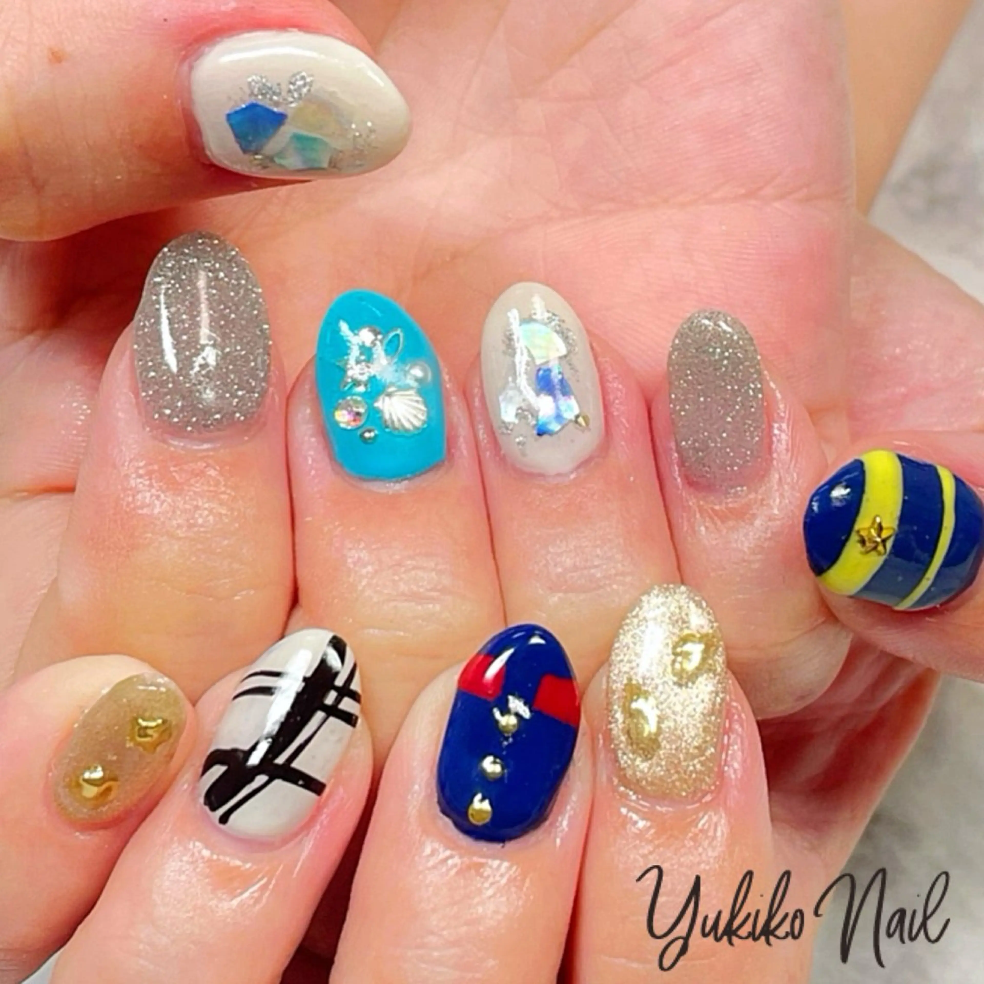 ネイル 夏ネイル ハンドネイル ユキコ ネイルのネイルデザイン