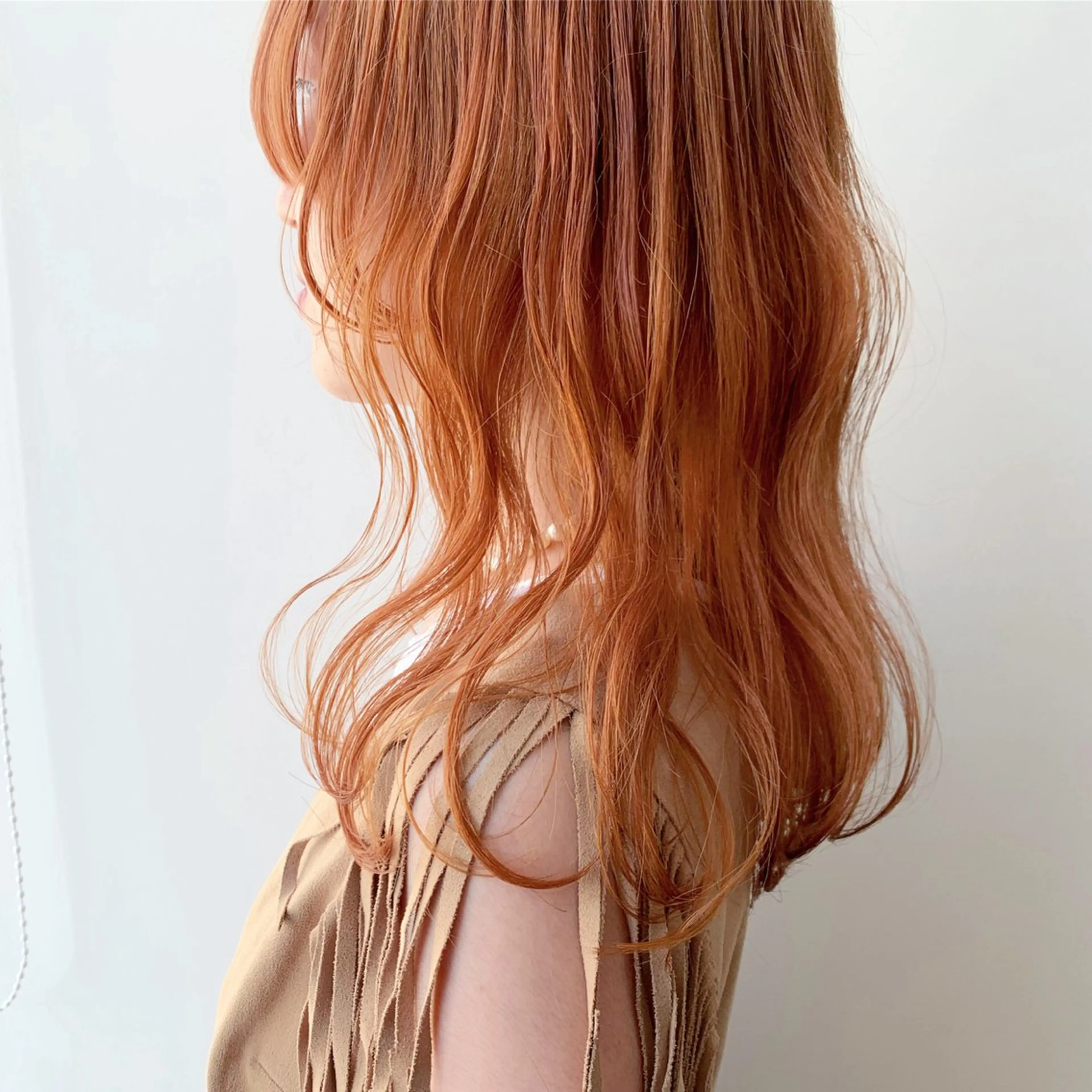 セミロング カラー ダブルカラー オレンジ ヘアカラー フリーランス　美容師 cayocoのヘアスタイル