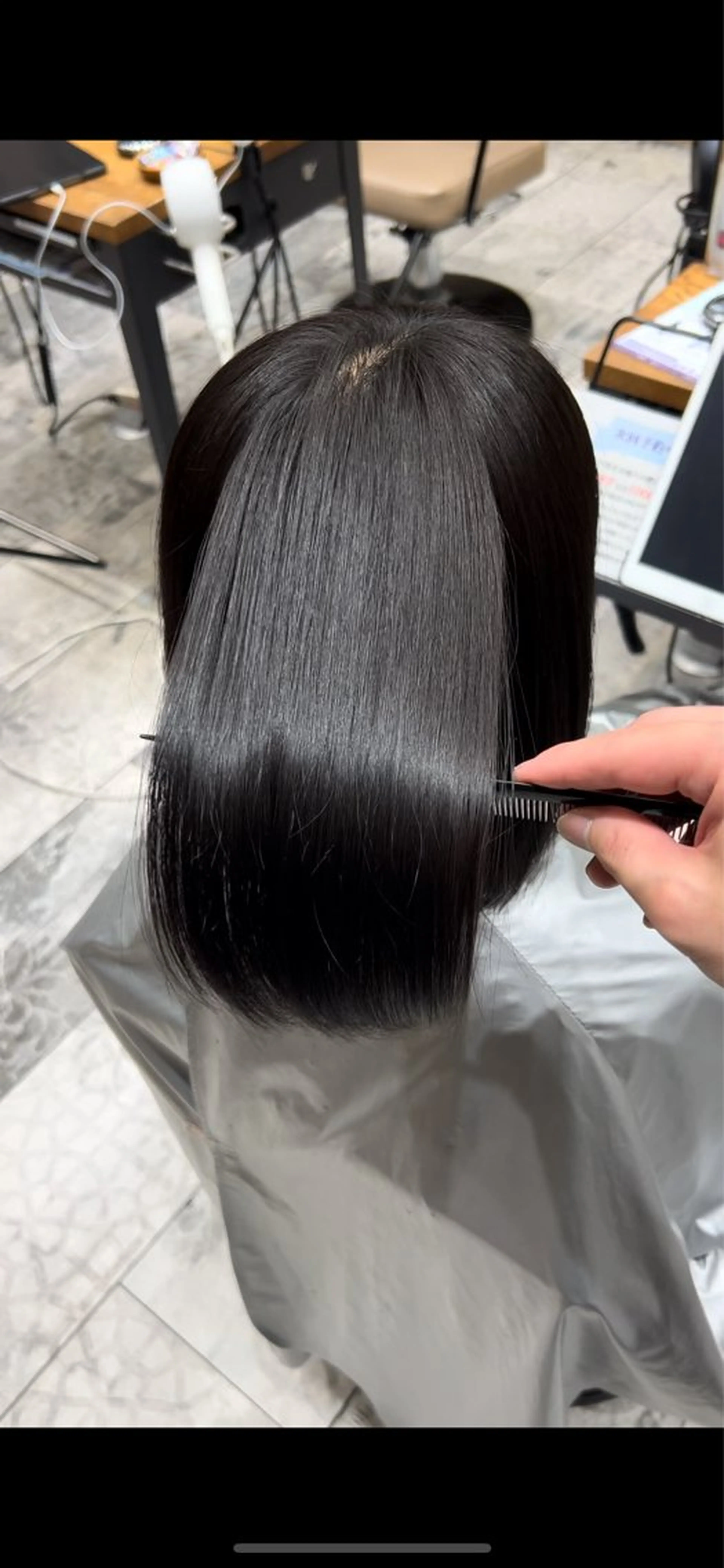 セミロング カット ヘアカラー 縮毛矯正 トリートメント 新宿✨顔周りカット 韓国ヘア/坂本亜裟海のヘアスタイル