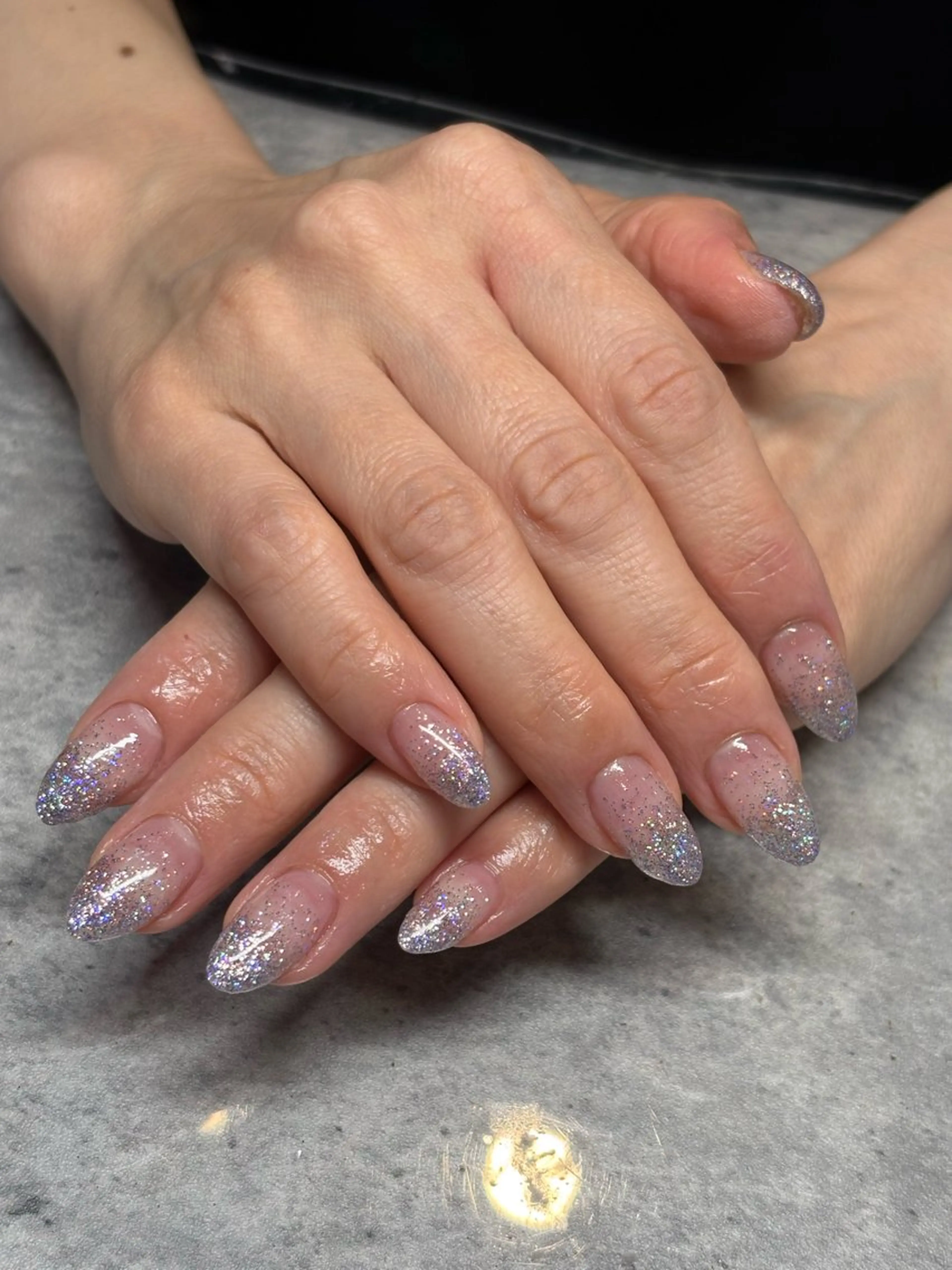 ネイル ラメ(グリッター) ラメグラデーション パープル ハンドネイル sato marinのネイルデザイン