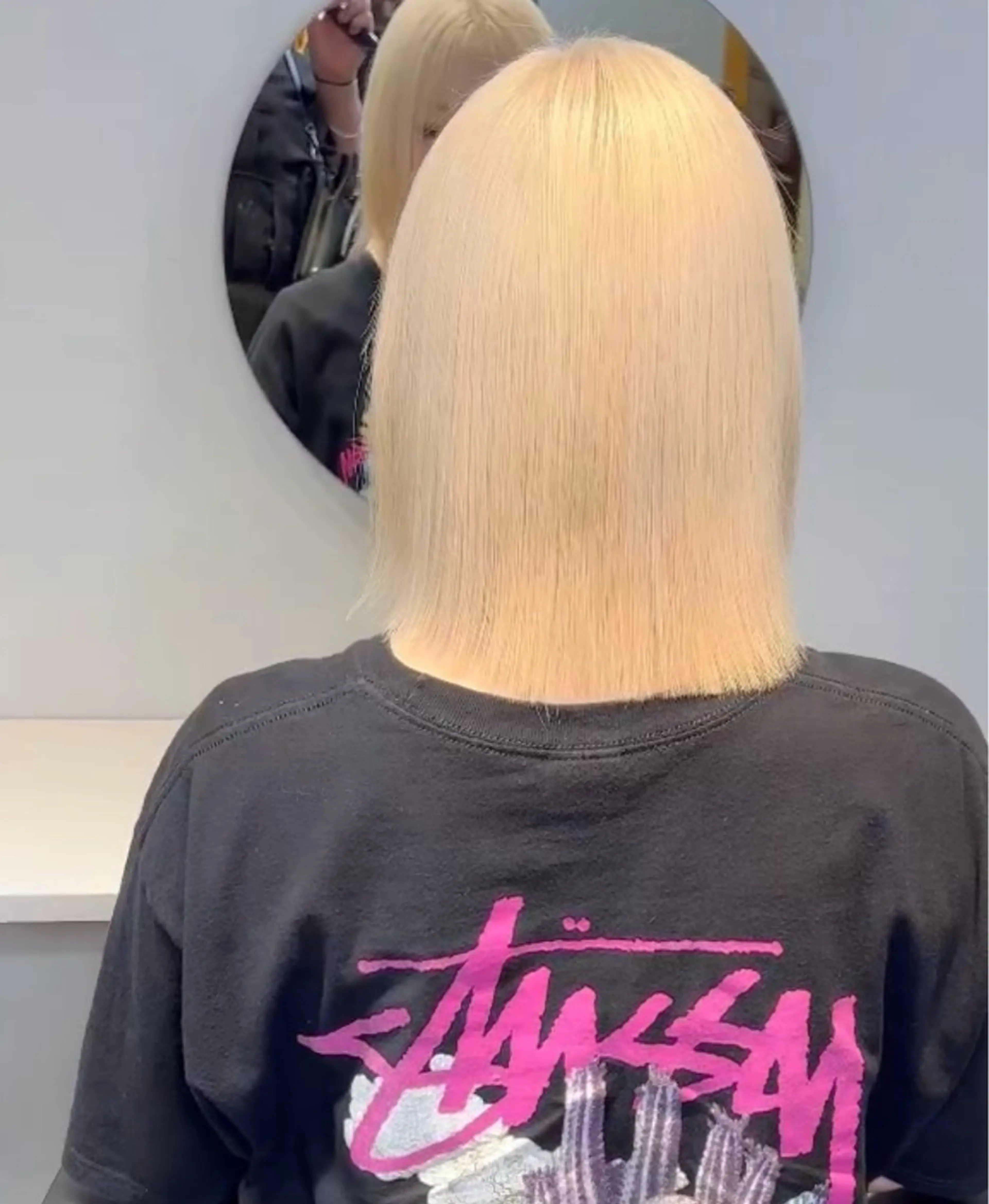 ミディアム カラー ヘアアレンジ ヘアカラー ハイトーン/縮毛矯正 /梅田/みほのヘアスタイル