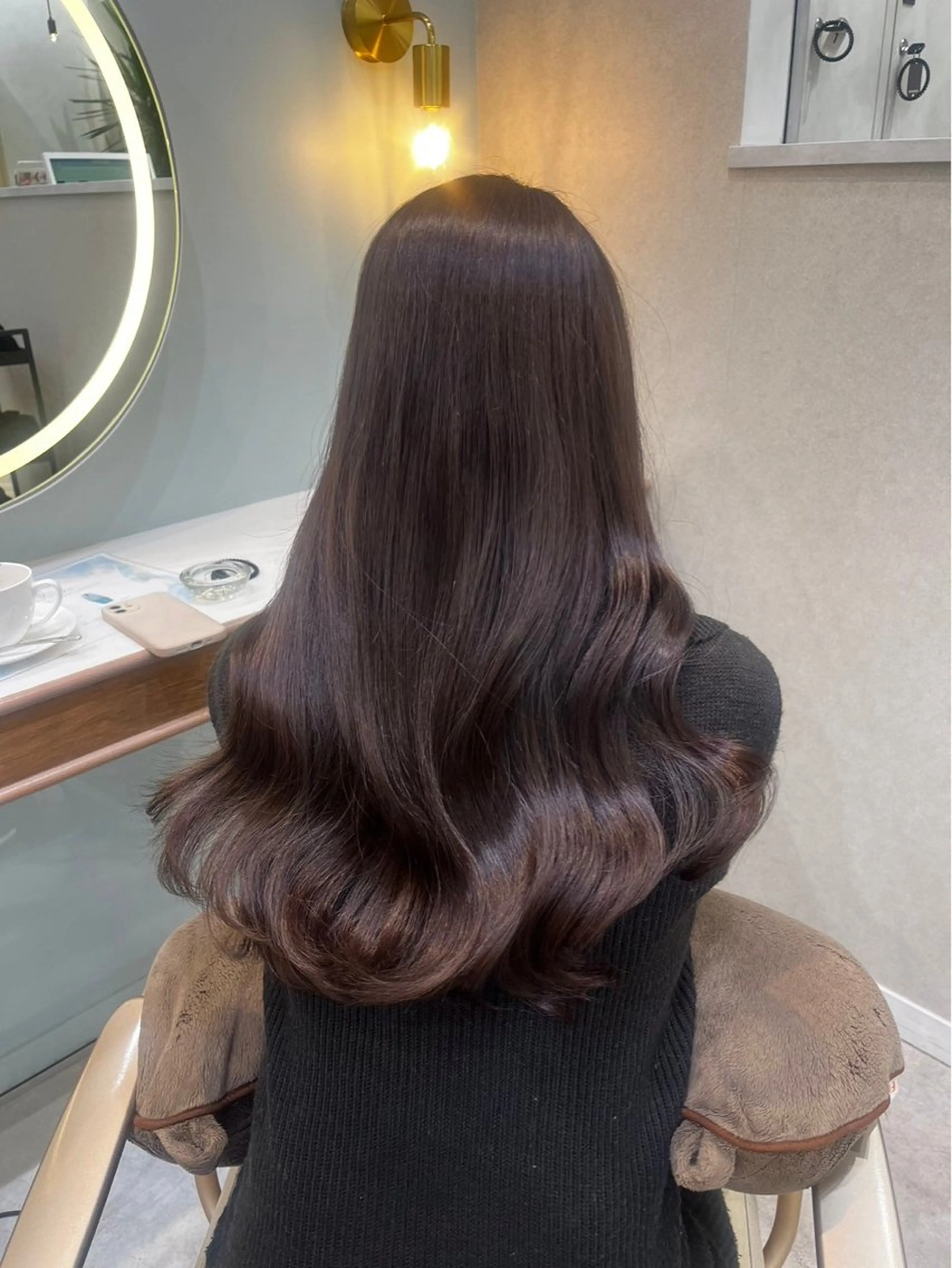 ロング カラー ヘアカラー トリートメント Wカラー┆ブラウン ┆うる艶┆ゆうはのヘアスタイル