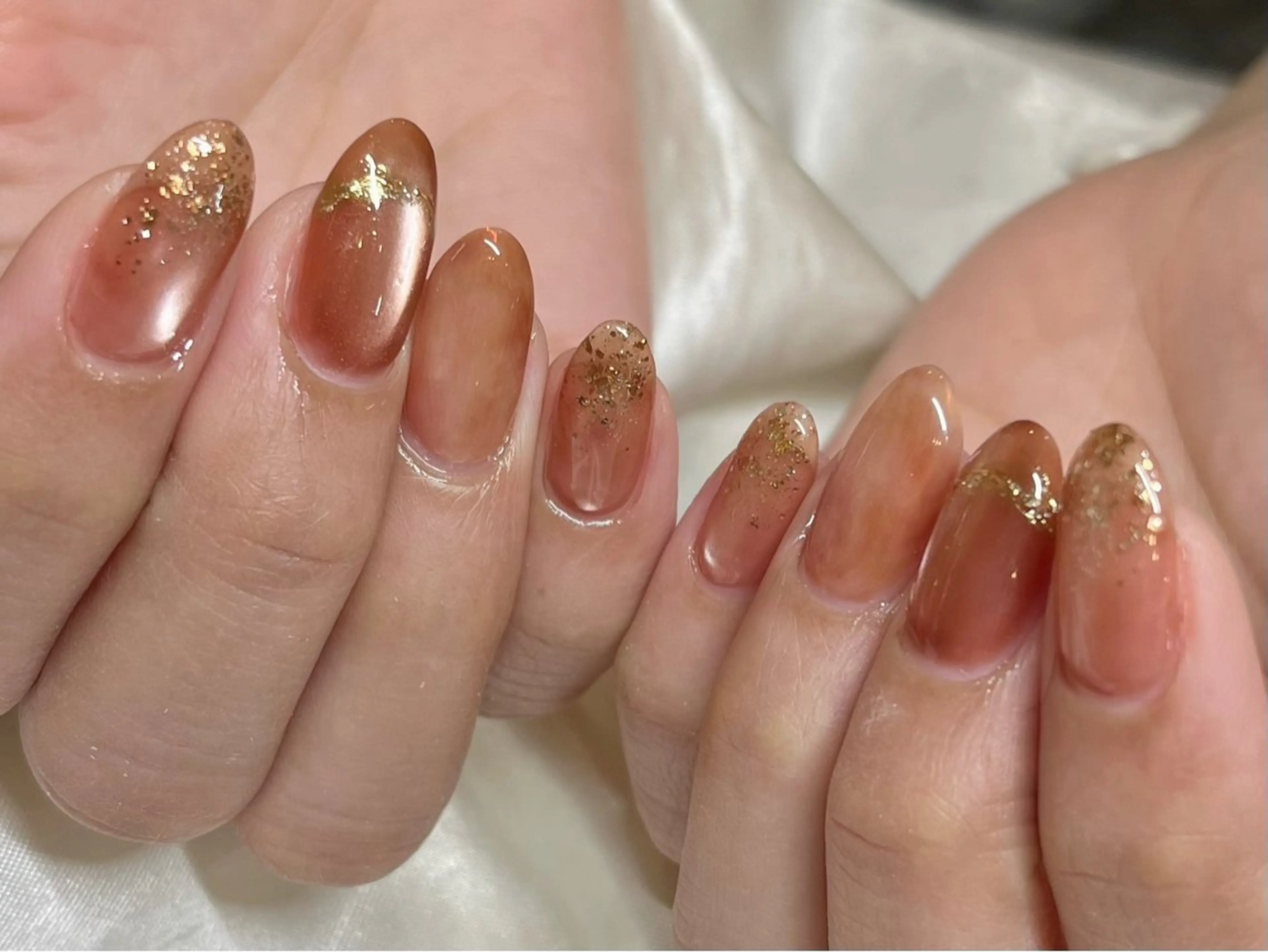 ネイル ニュアンスネイル ハンドネイル petit sarina..ෆのネイルデザイン