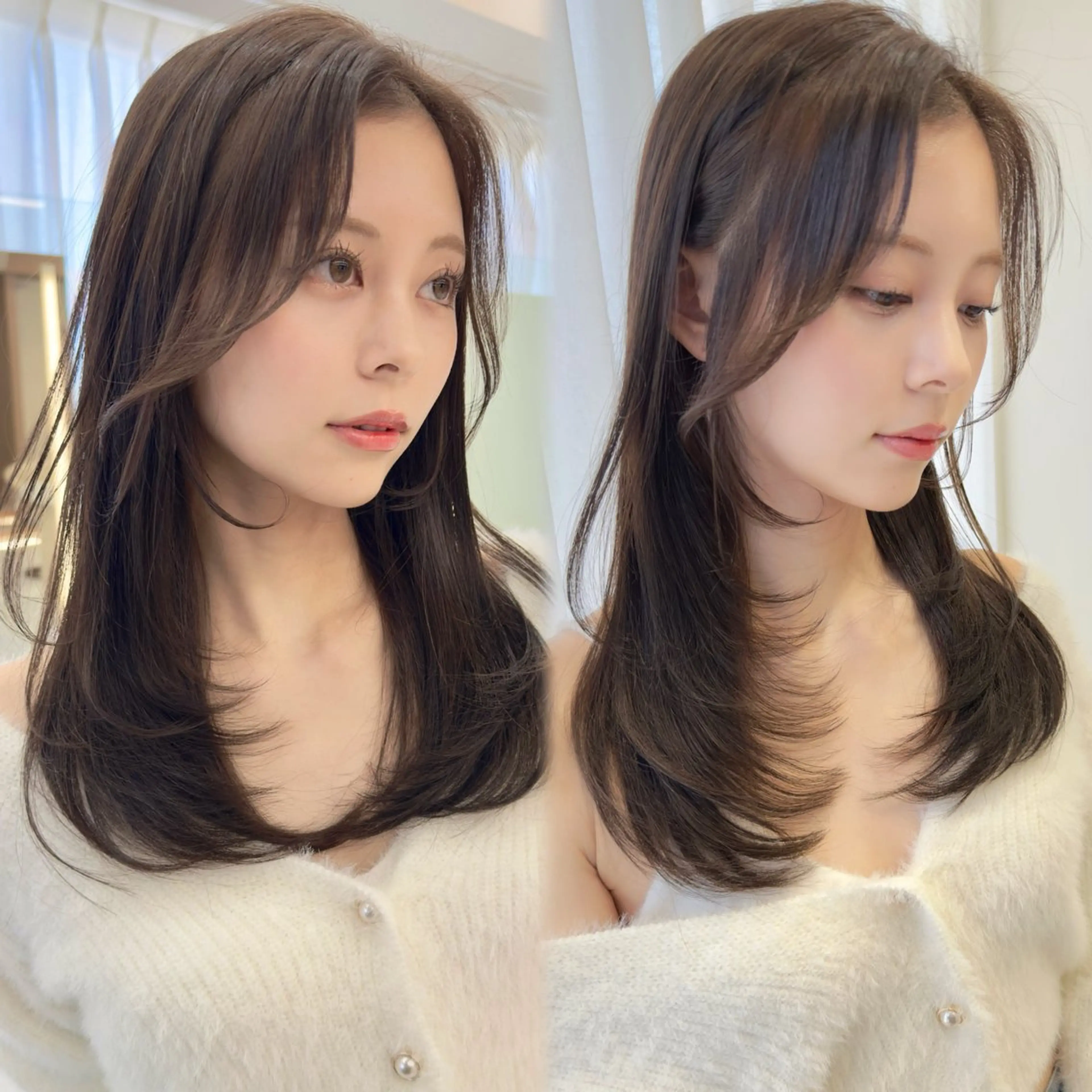 セミロング カラー カット ヘアカラー トリートメント レイヤー❣️縮毛矯 川村利幸のヘアスタイル