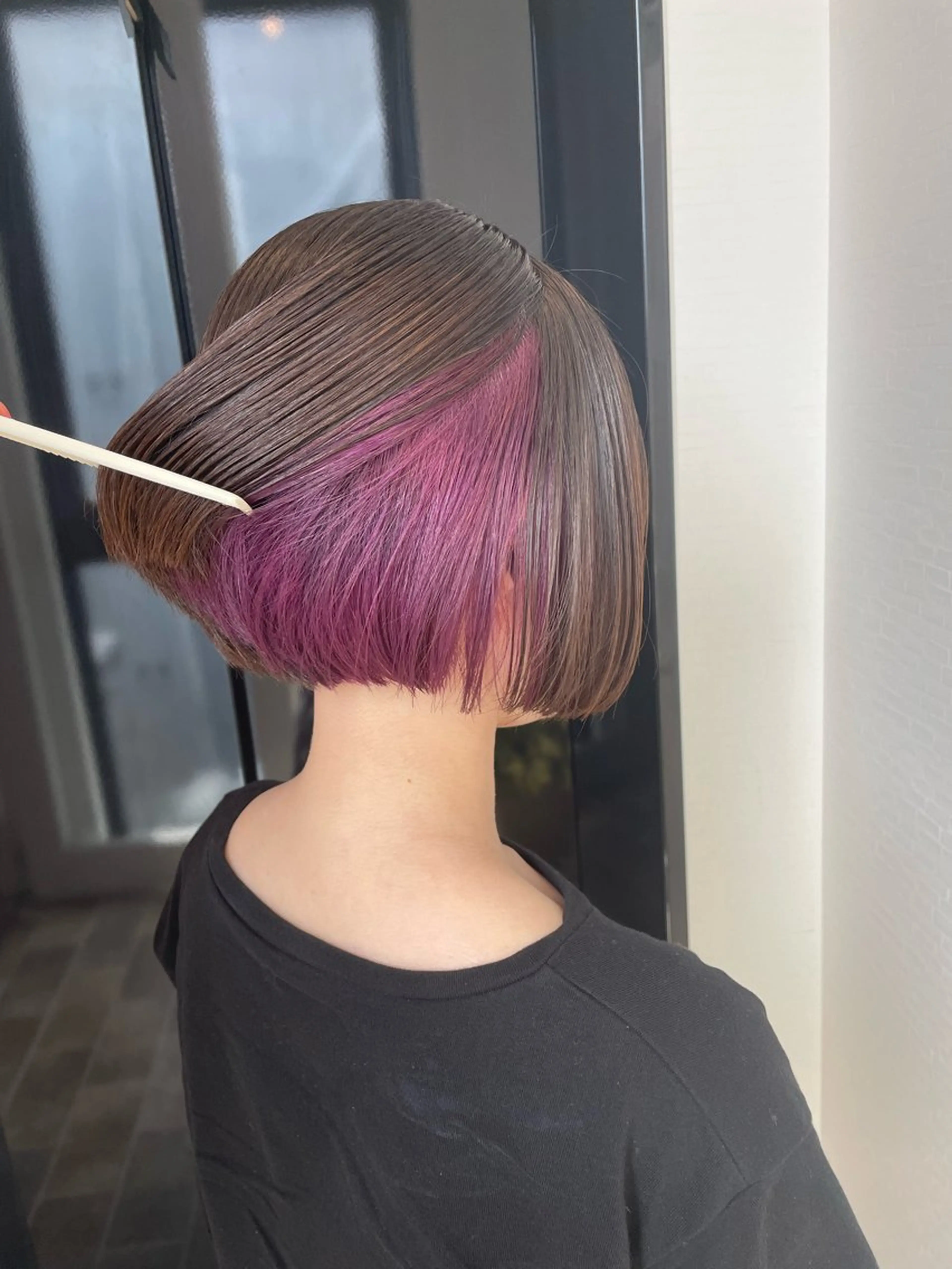 ショート カラー ピンクカラー ボブ カット ヘアカラー トリートメント YUI/ ブリーチカラー🌷のヘアスタイル