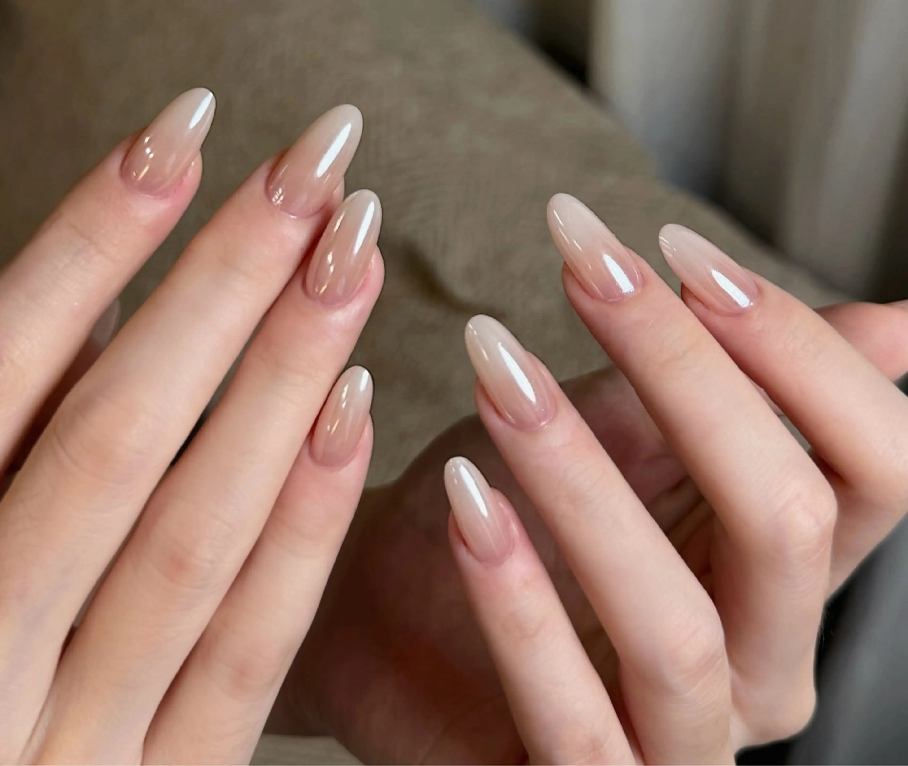 ネイル アートネイル オーロラネイル チークネイル 長さ出し フレンチネイル ハンドネイル ハンドケア Yumi nail Seiのネイルデザイン
