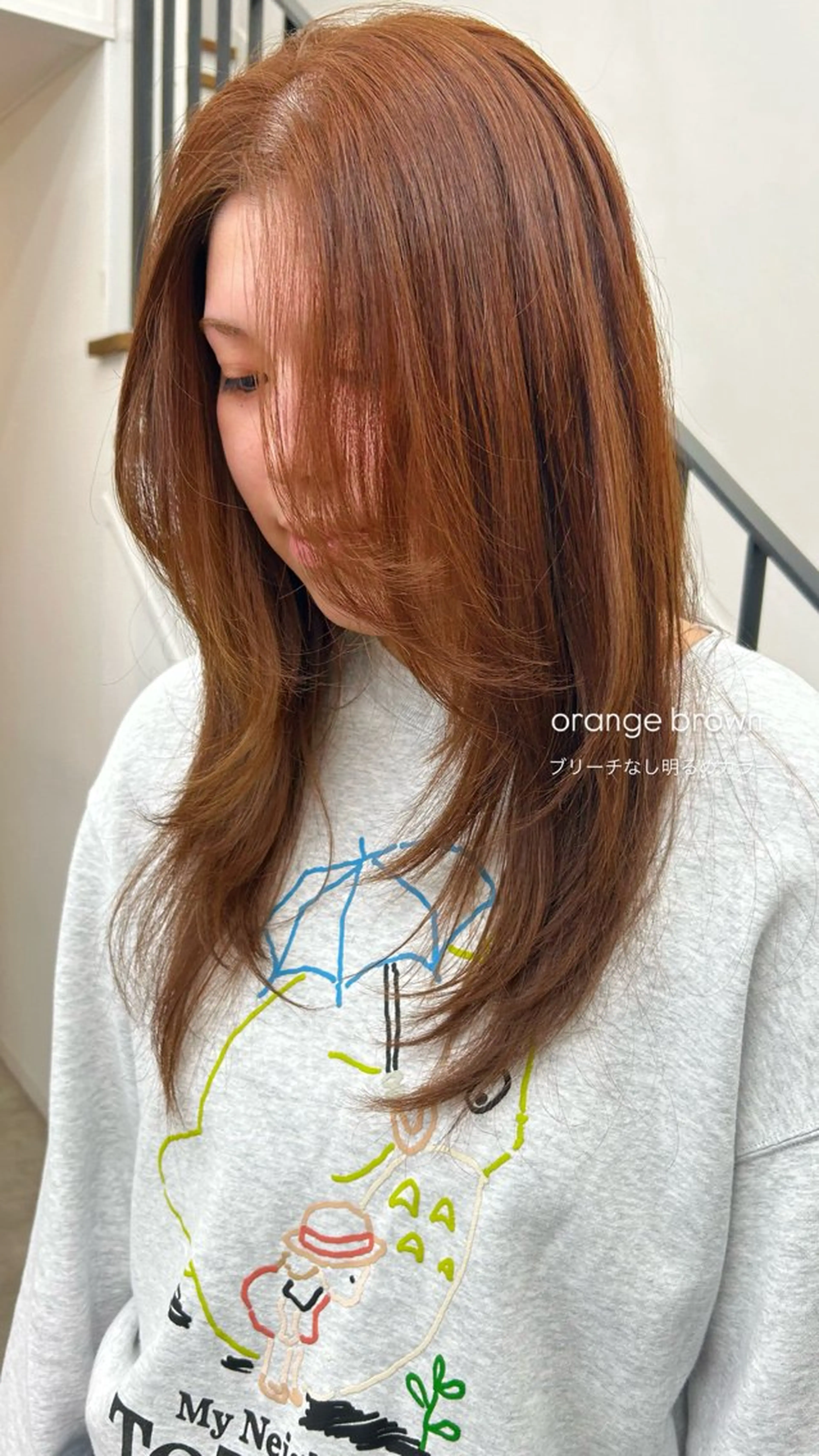 ロング カラー ブリーチ ブラウンカラー 透明感カラー ダブルカラー ブリーチなしカラー ヘアカラー 本澤 朋香のヘアスタイル