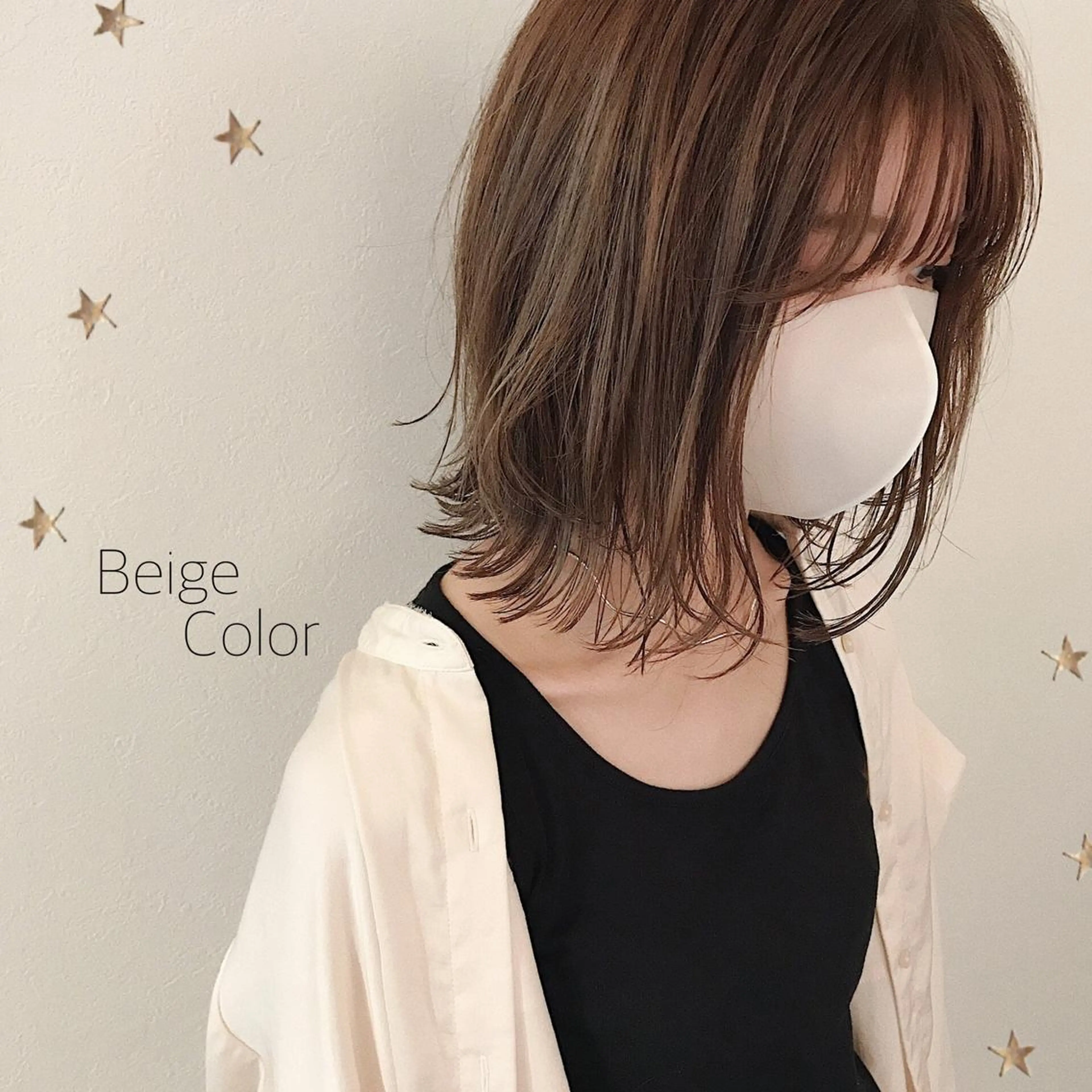 ミディアム カラー カット ヘアカラー 市川 千夏のヘアスタイル