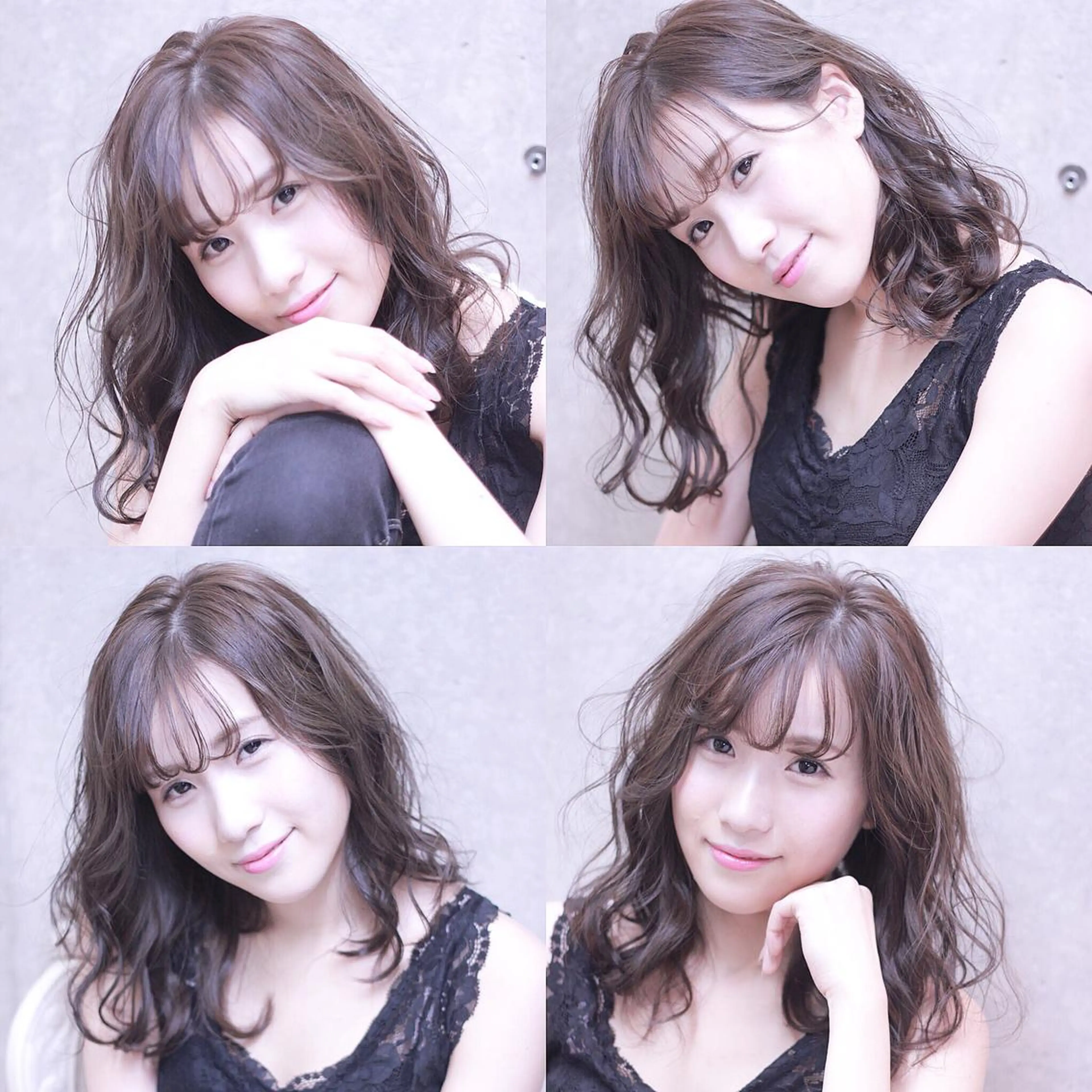 セミロング カラー グレージュ 及川 光のヘアスタイル