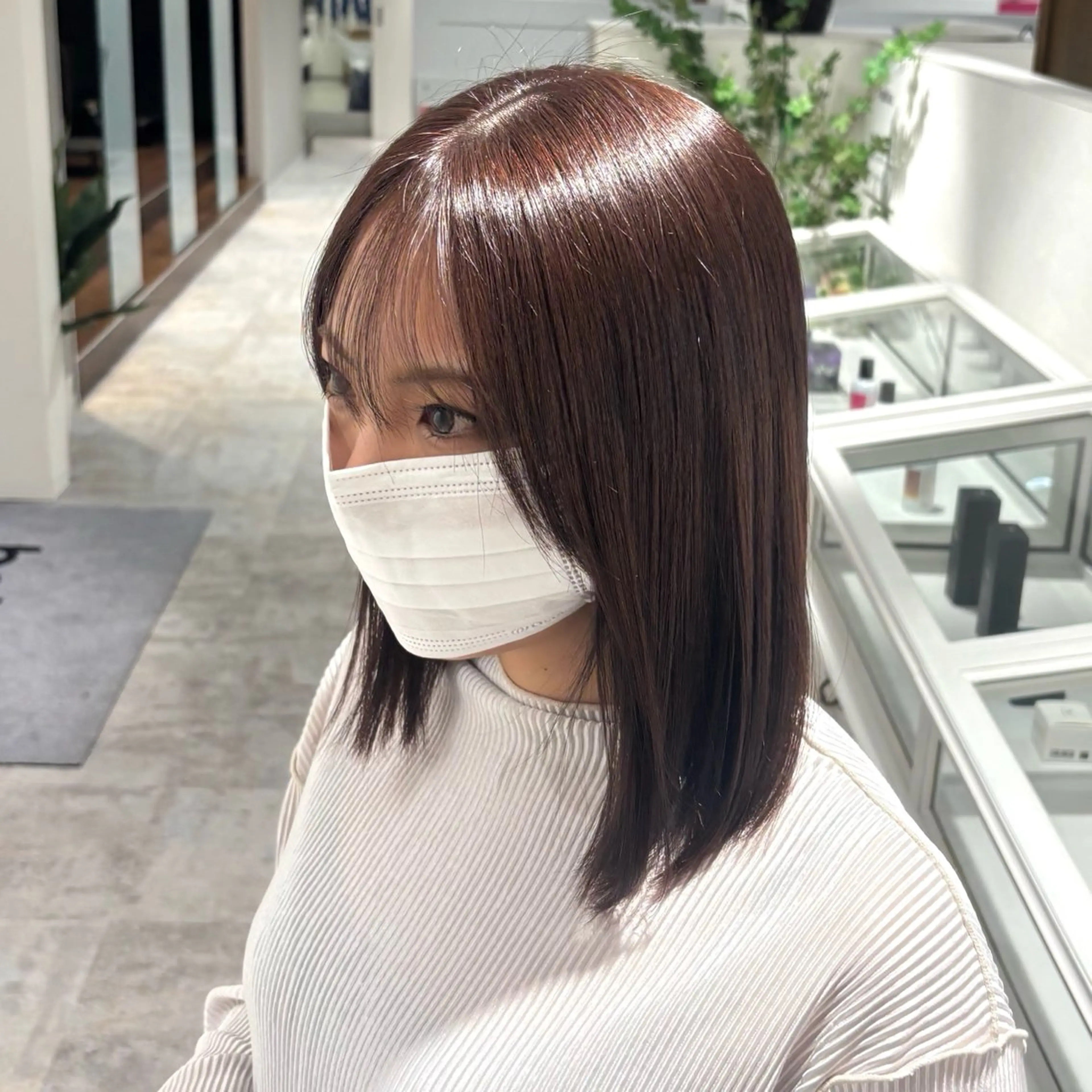 ミディアム カラー 透明感カラー 田名部 愛乙のヘアスタイル