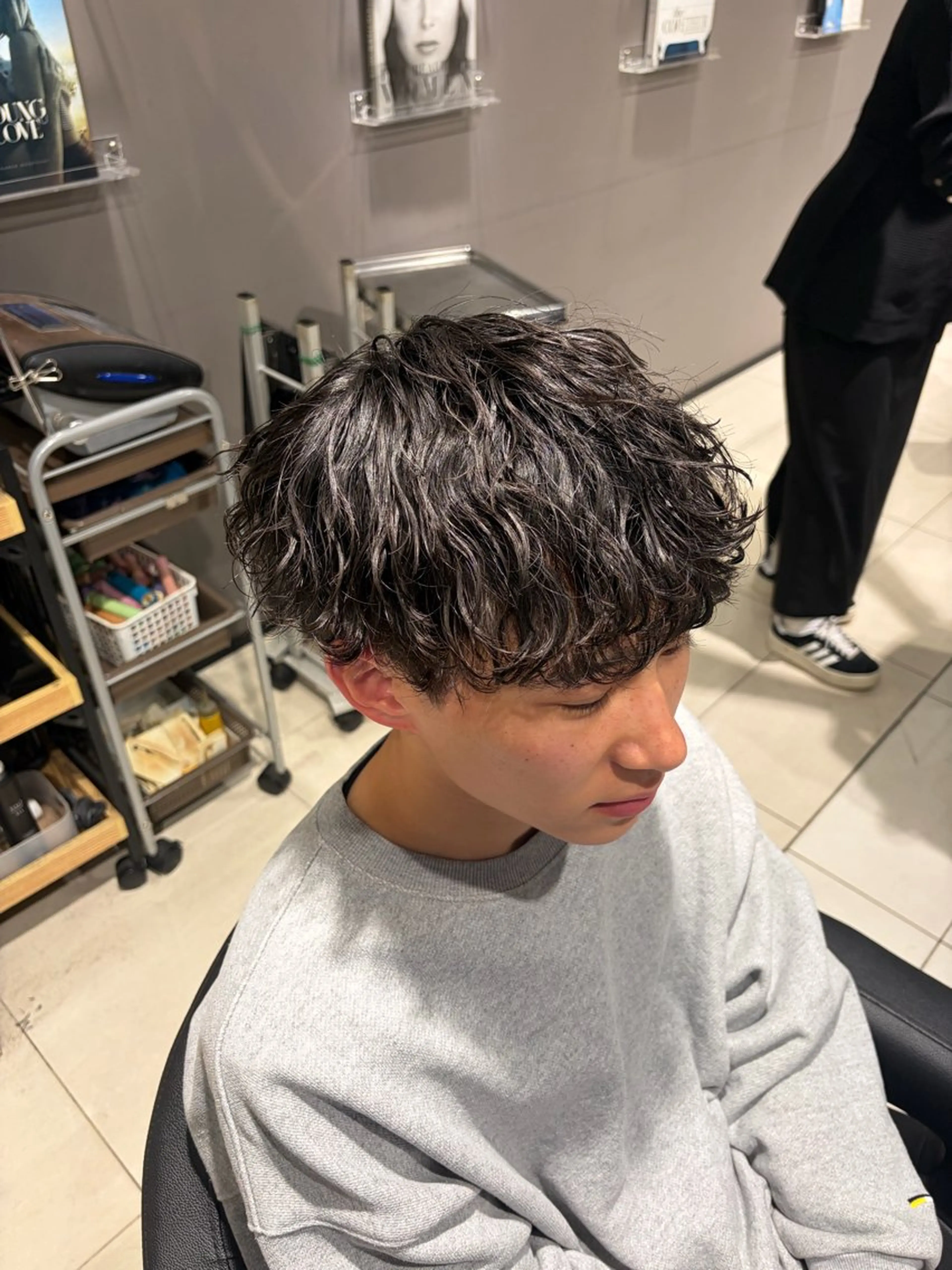 パーマ メンズ マッシュ 刈り上げ 波巻きパーマ 関内/メンズパーマ/ 男性専門/菊池蒼大のヘアスタイル